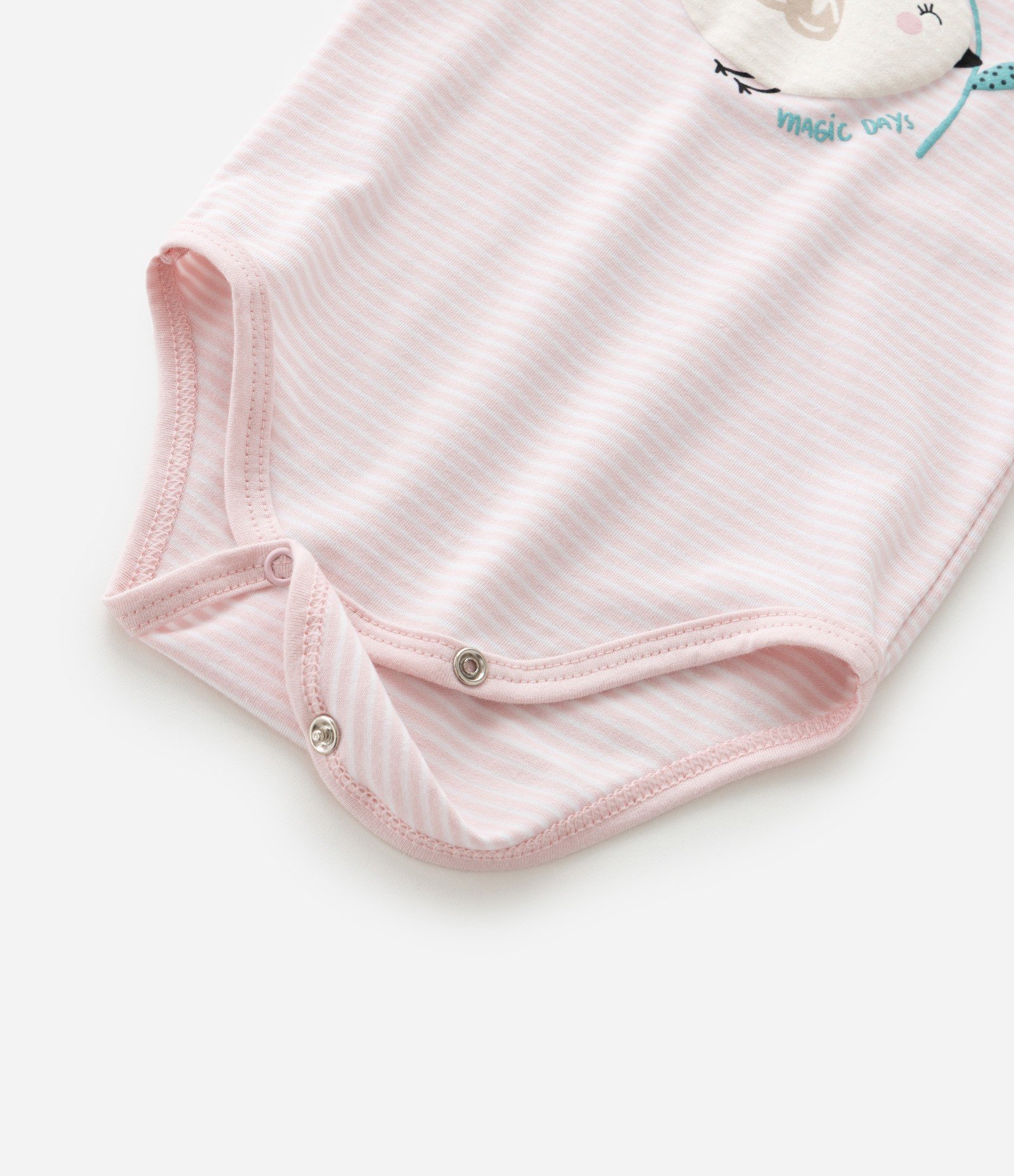 Body Infantil com Estampa de Pássaro e Listras - Tam RN a 18 Meses Rosa 6