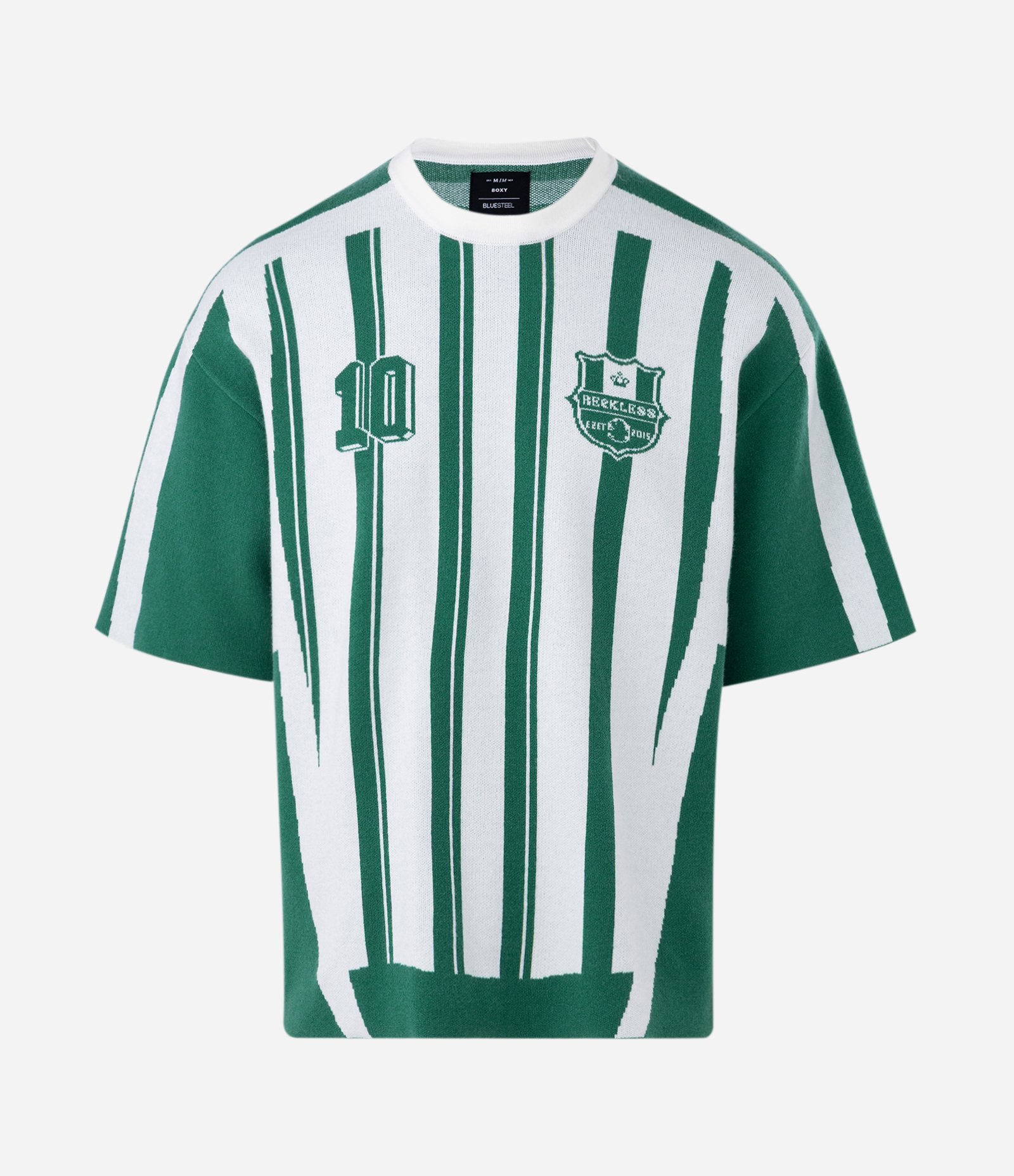 Camiseta em Tricô Listrada Reckless Branco/Verde 5