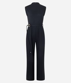 Macacão em Orly com Passantes e Cinto Afivelado