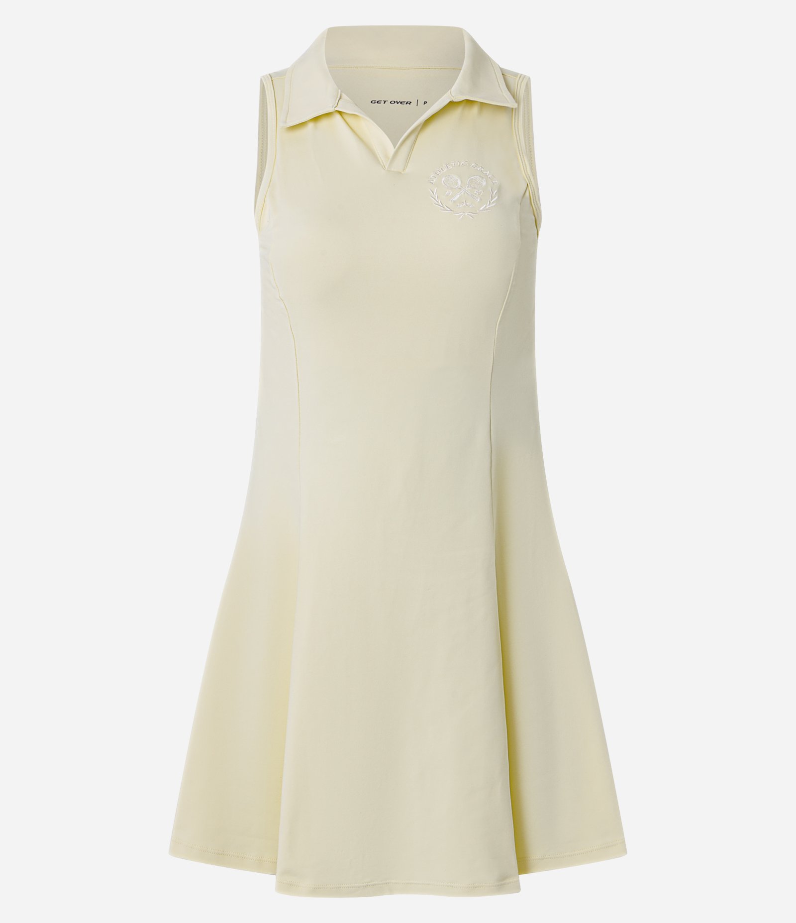 Vestido Evasê Esportivo em Microfibra com Short Interno Amarelo 1