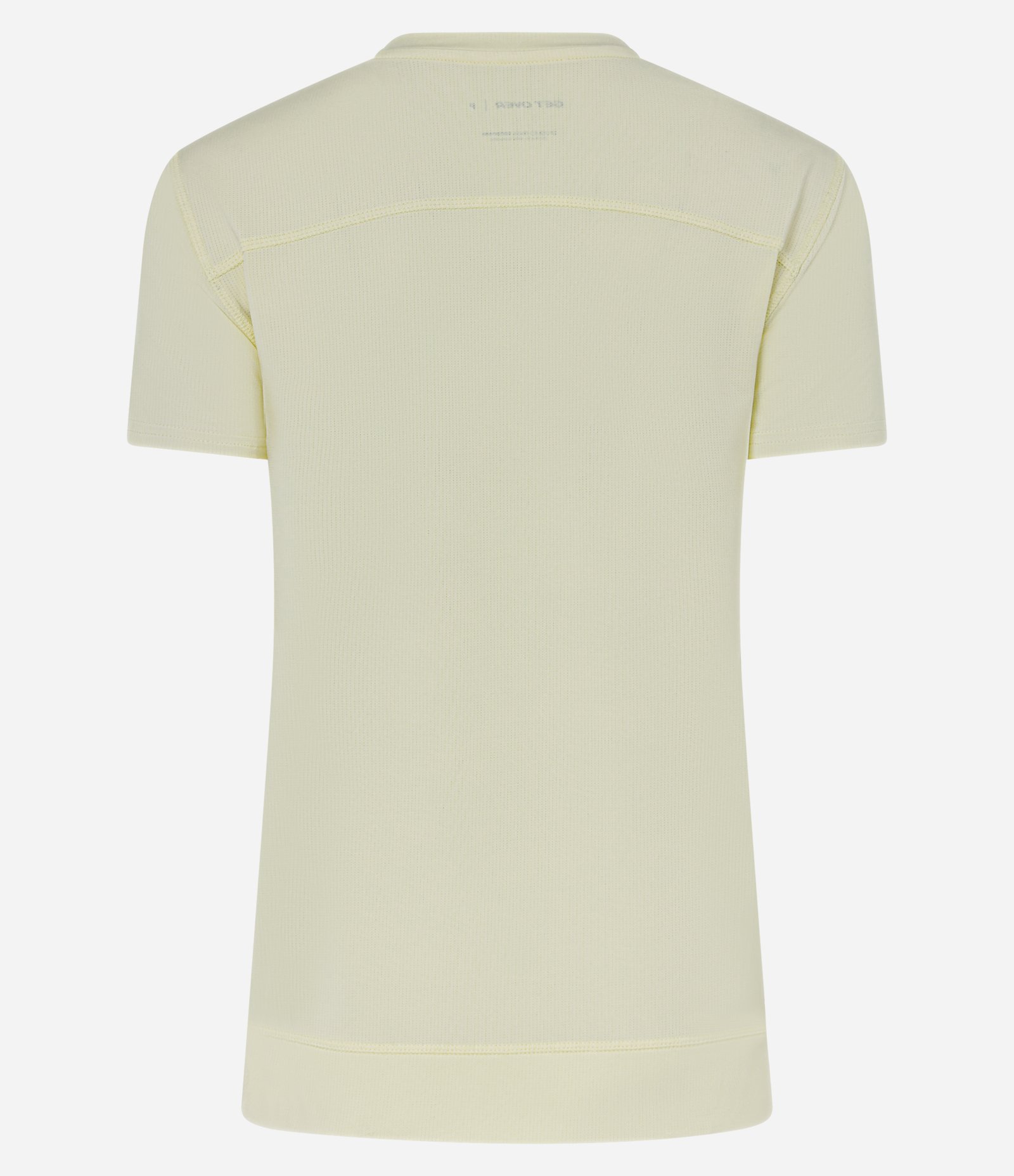 Camiseta Esportiva em Microfibra Furadinha com Barra Mullet Amarelo Claro 6