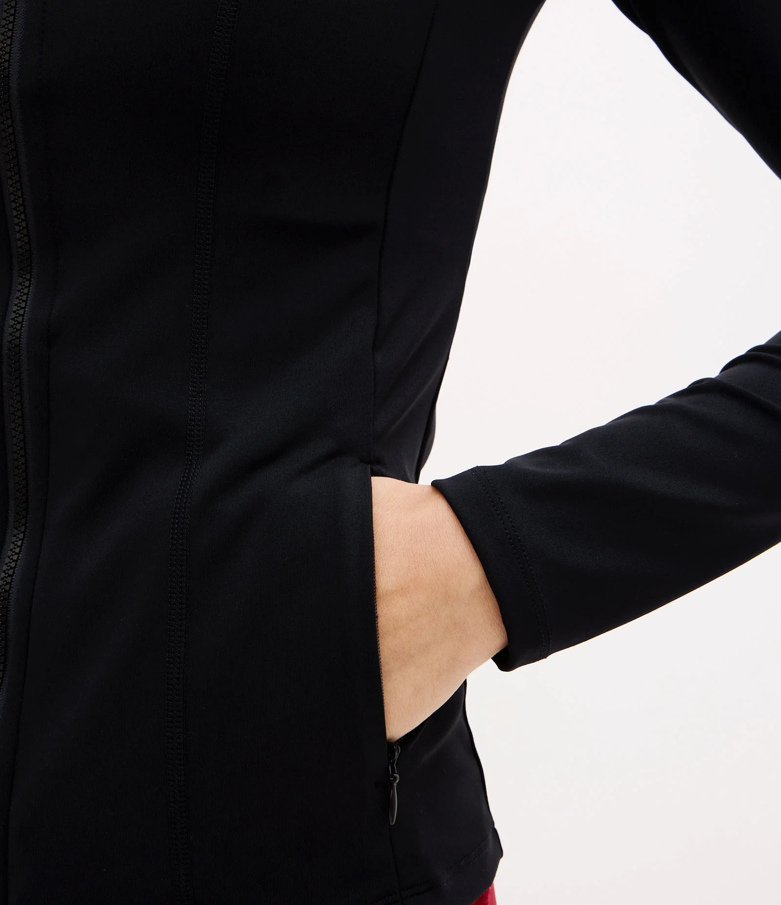 Jaqueta Esportiva em Microfibra com Zíper e Bolsos Preto 4