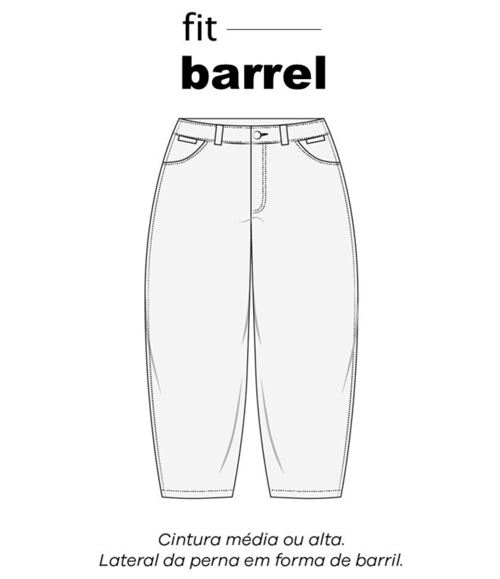 Calça Barrel em Jeans com Pregas e Recortes Curve & Plus Size Médio 10