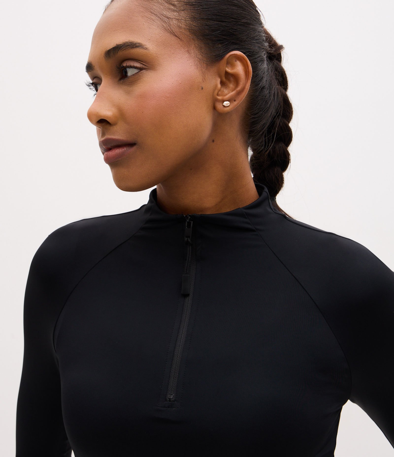 Camiseta Esportiva de Manga Longa e Gola Alta Preto 4