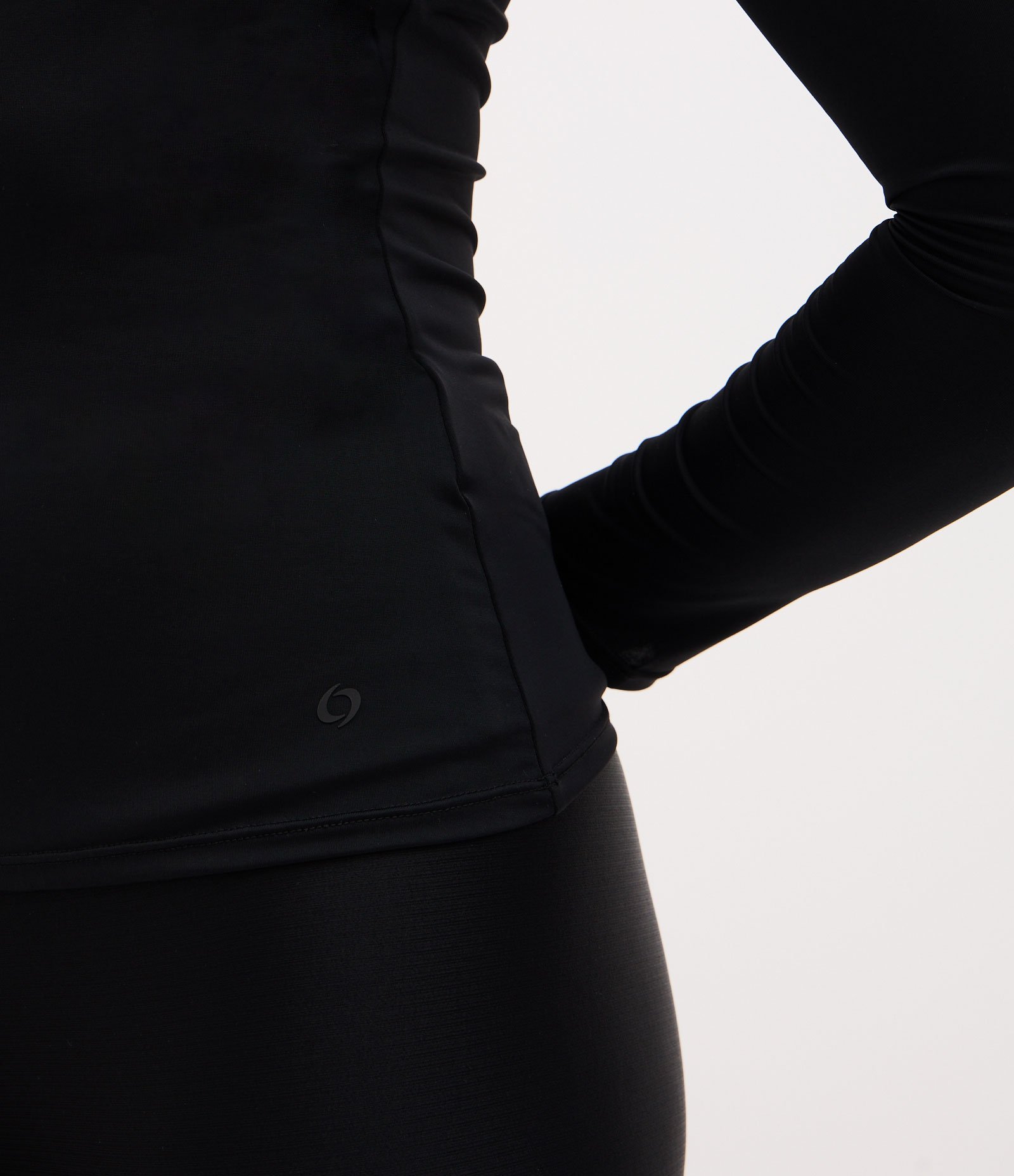 Camiseta Esportiva de Manga Longa e Gola Alta Preto 5