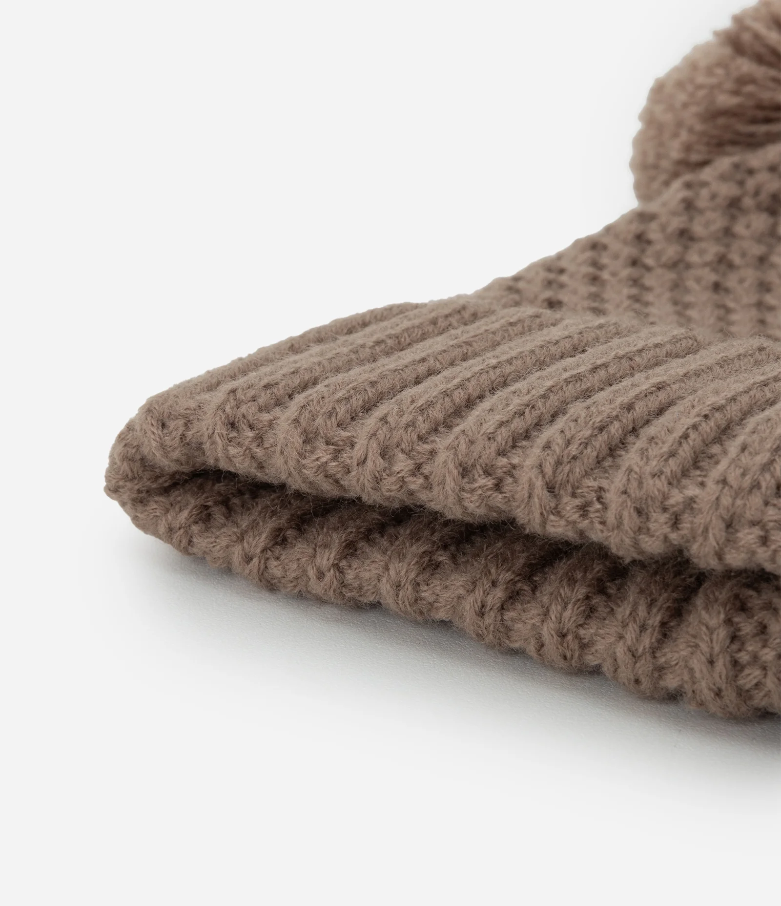 Touca Infantil em Efeito Tricô com Carinha de Urso – Tam 0 a 12 Meses Marrom Taupe 2