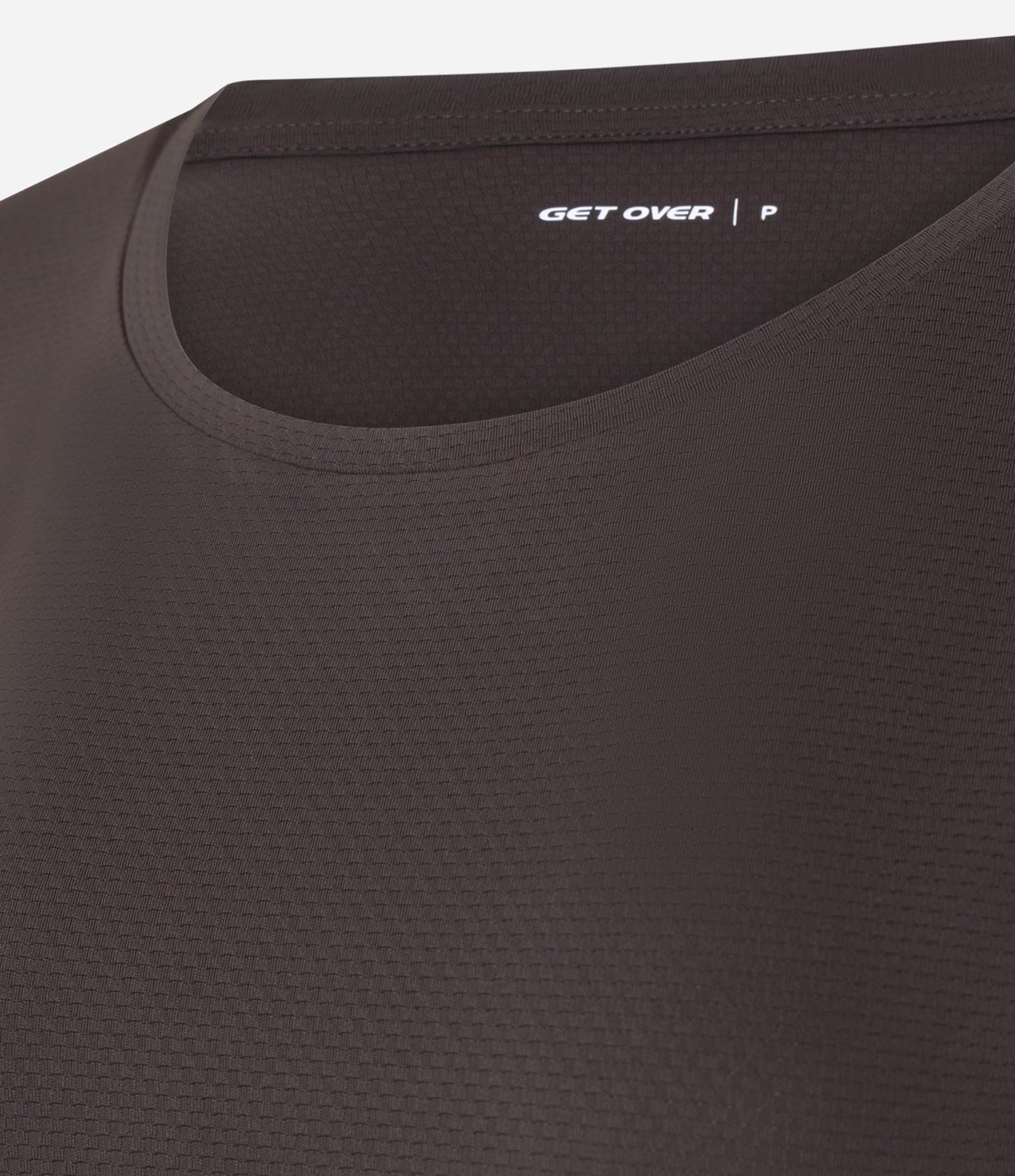 Camiseta Esportiva em Microfibra Texturizada Marrom Chocolate 6