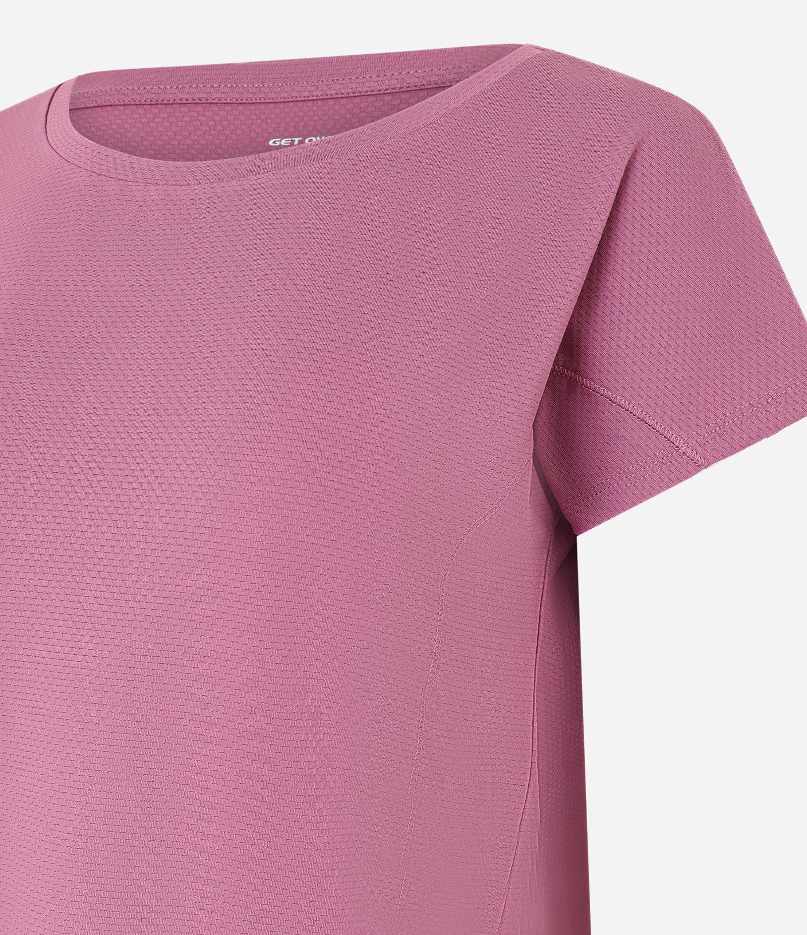 Camiseta Esportiva em Microfibra Texturizada Rosa 6