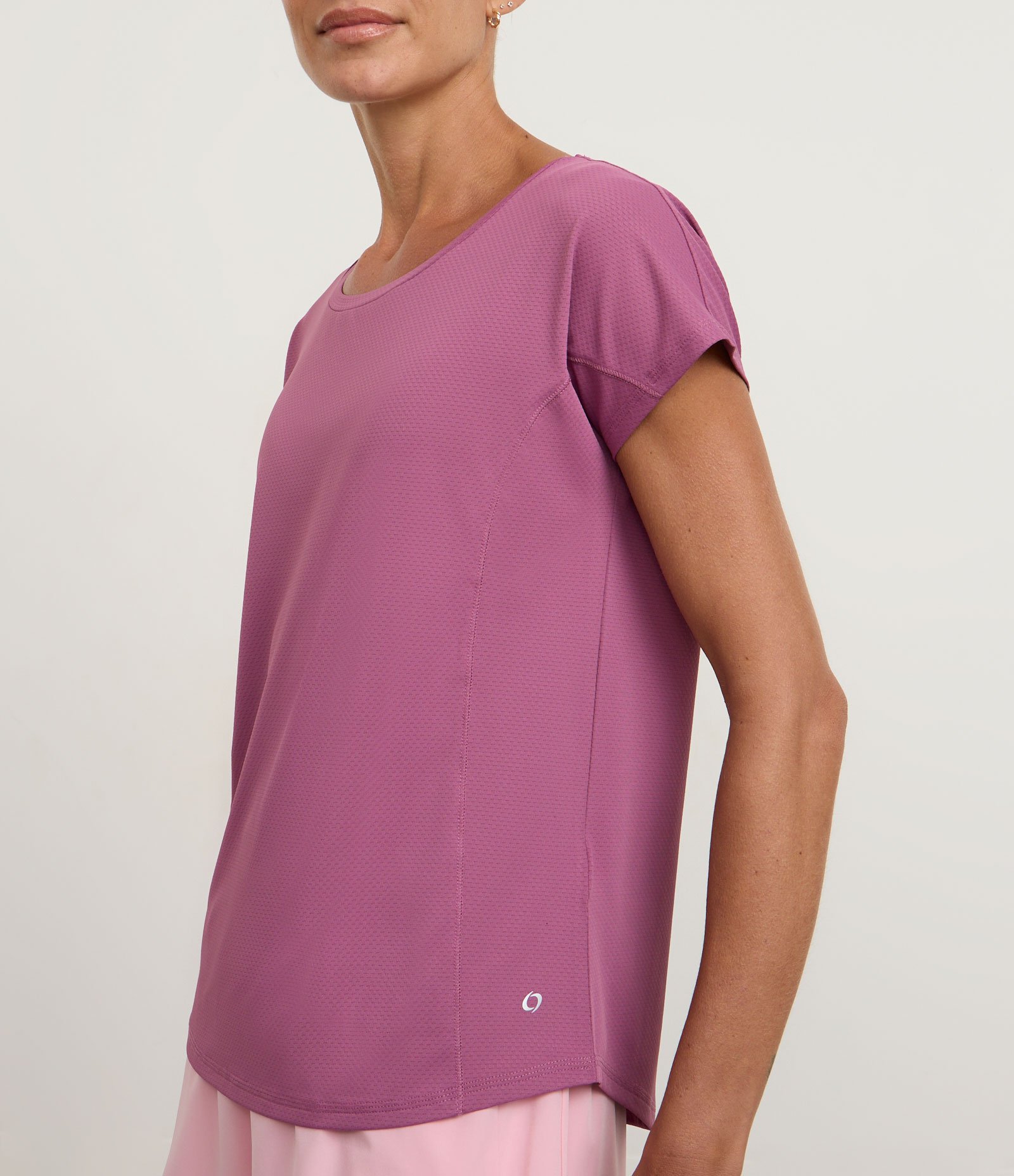 Camiseta Esportiva em Microfibra Texturizada Rosa 2