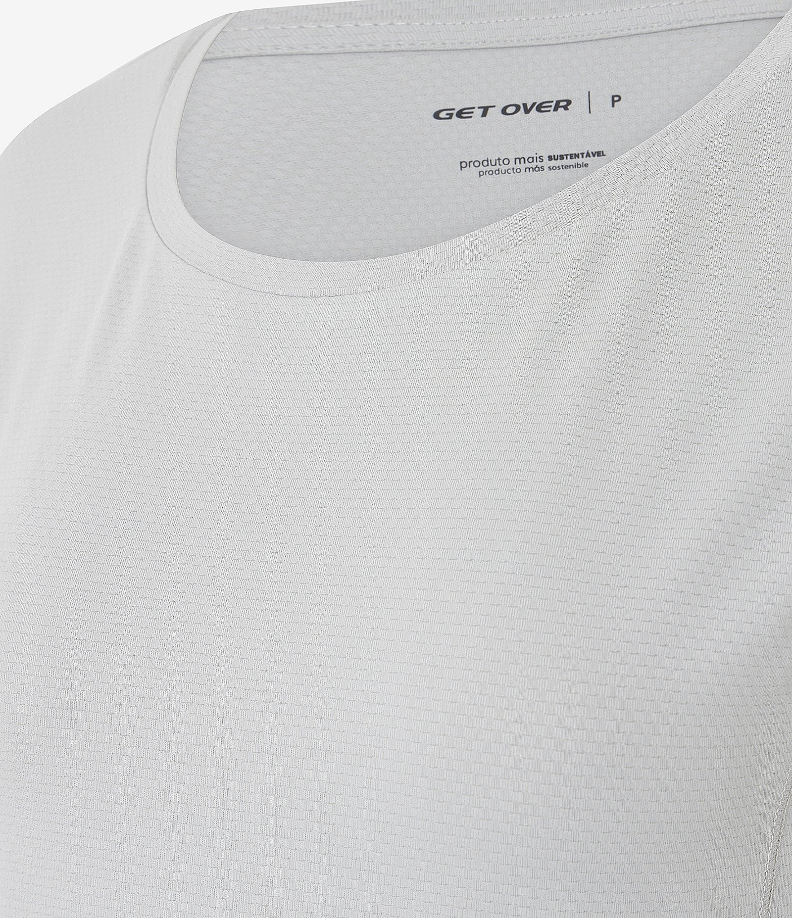 Camiseta Esportiva em Microfibra Texturizada Branco 6