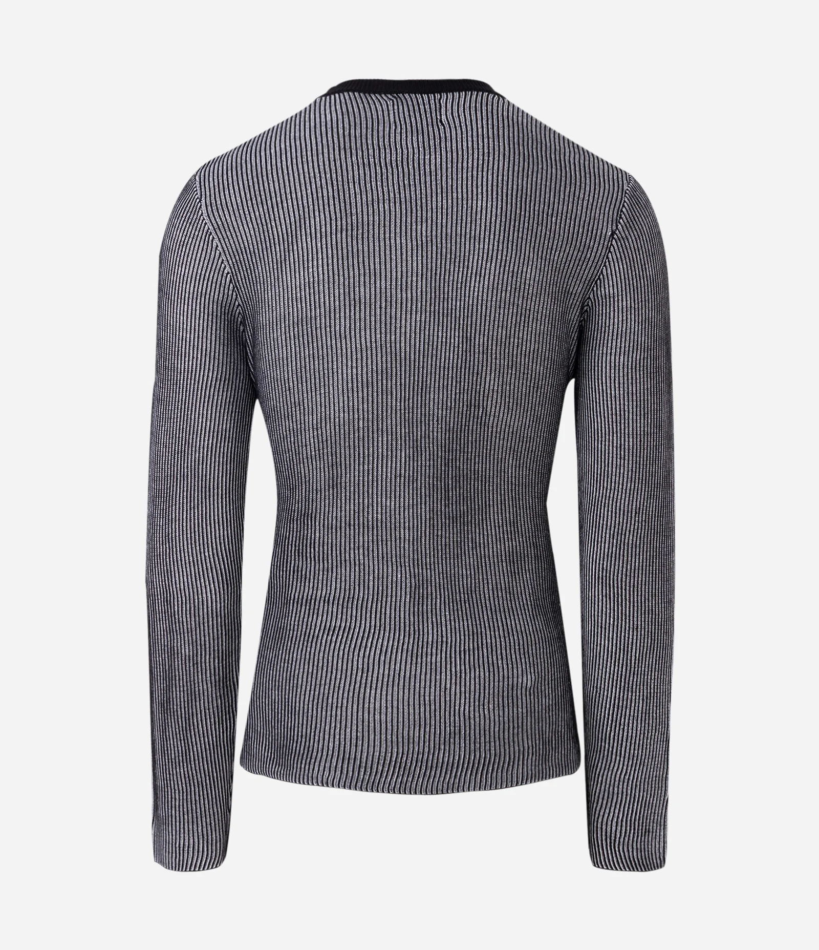 Suéter em Tricô Listrado com Lettering Rebellion Preto 2