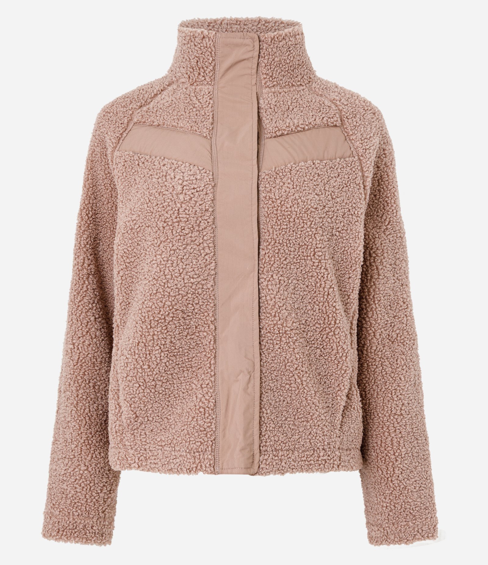 Jaqueta Bomber Esportiva em Sherpa com Gola Alta Marrom 5