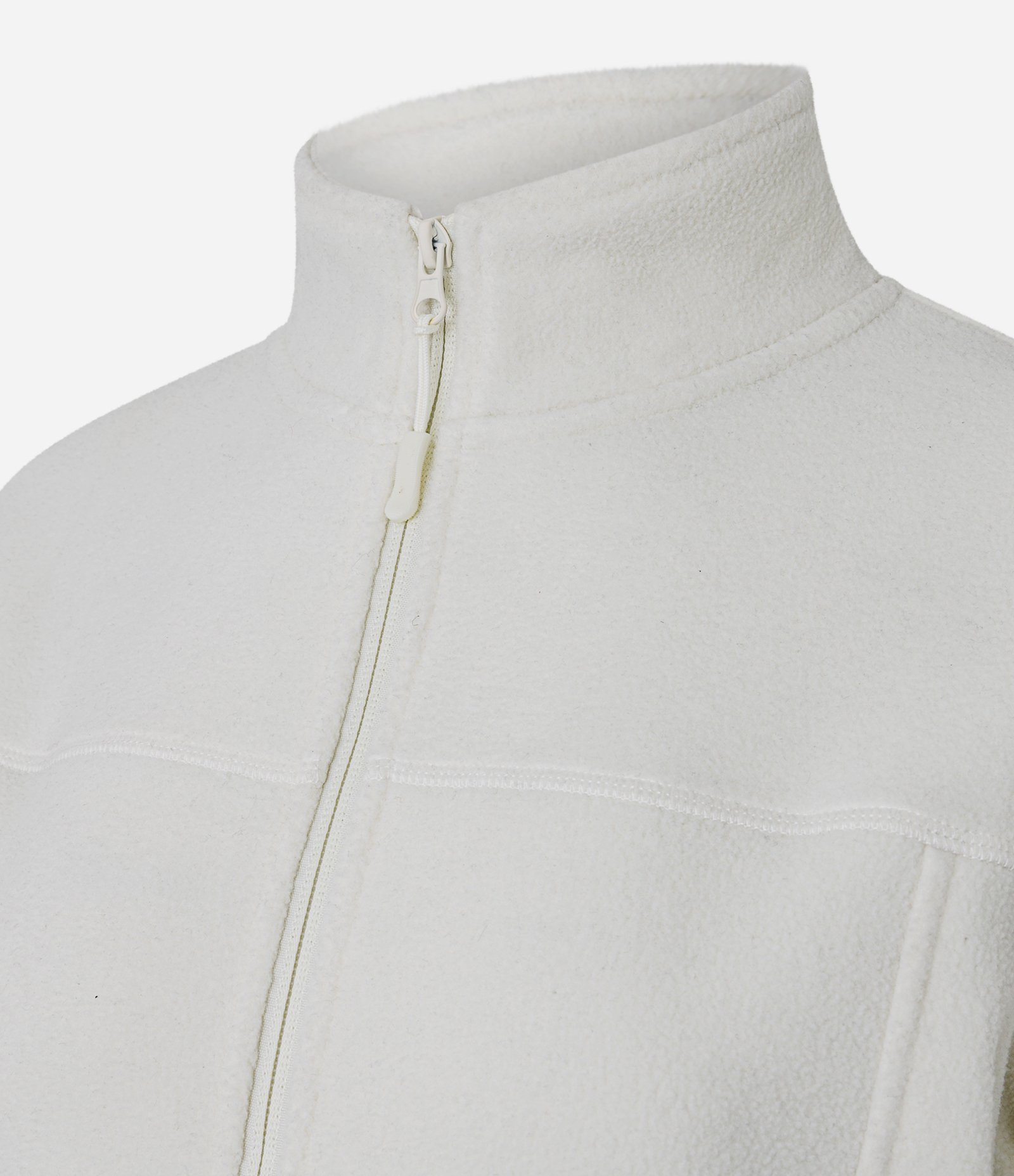 Jaqueta Pesada Esportiva em Fleece com Gola Alta Branco 6