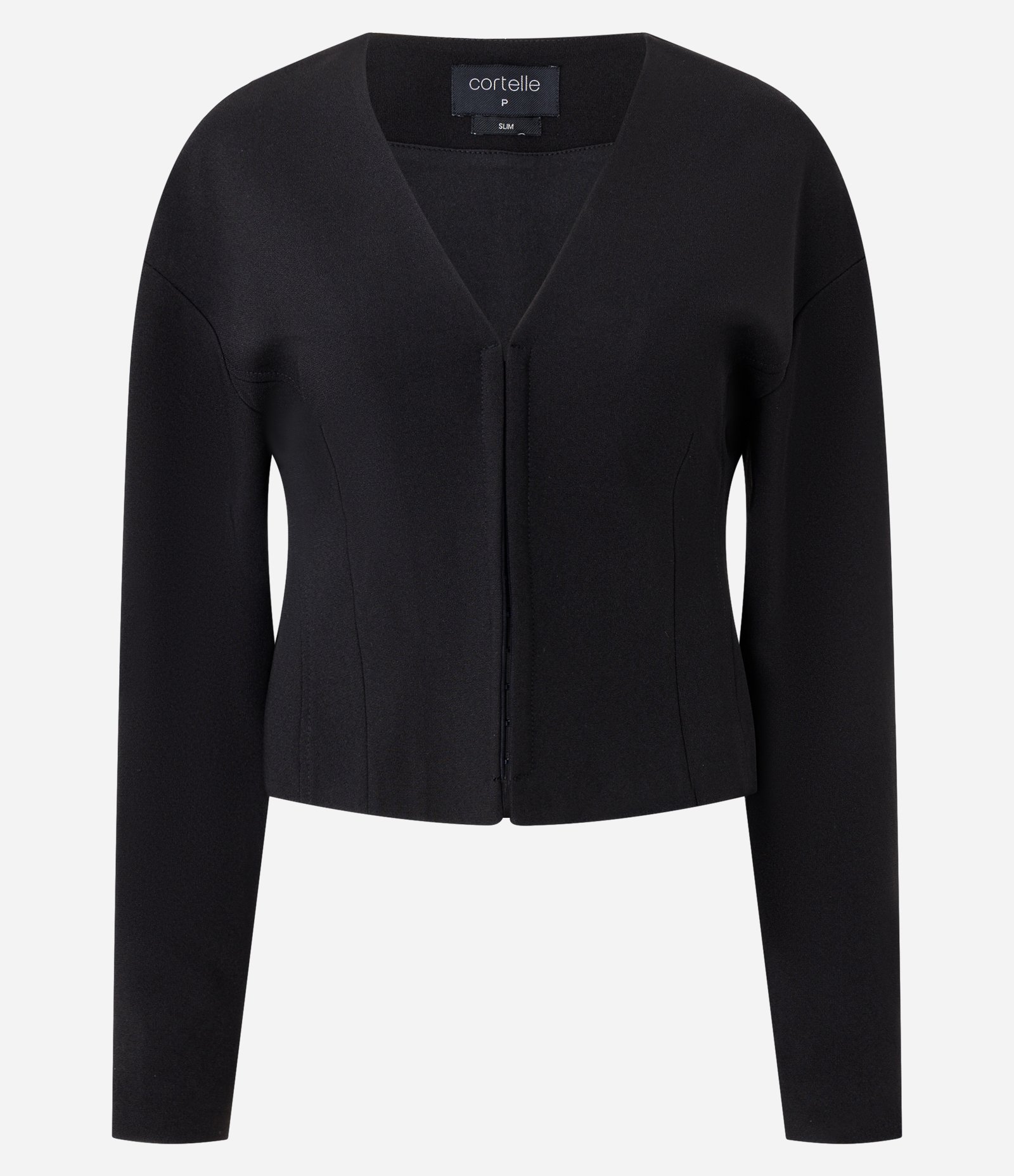 Blazer Slim Alfaiatada com Cava Deslocada e Manga Balloon Preto 6