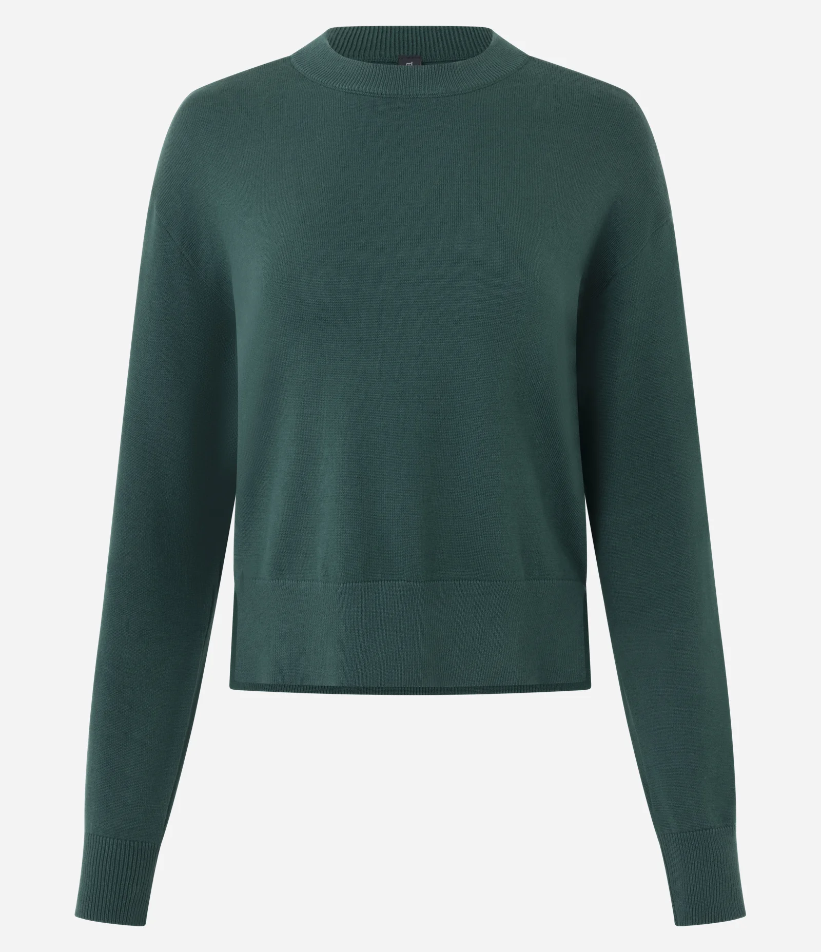 Suéter Boxy em Tricô com Gola e Punhos Canelados Verde 1