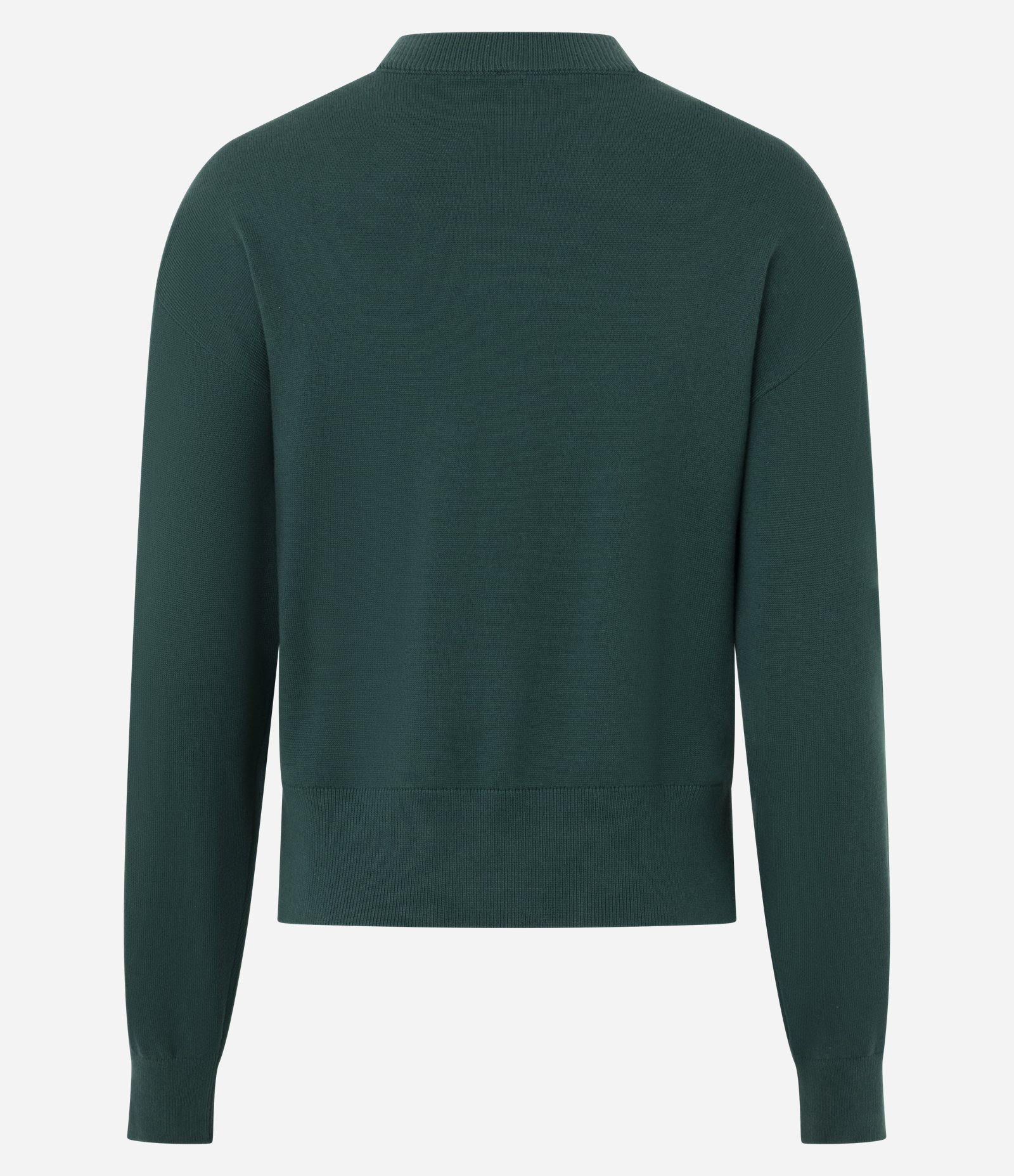 Suéter Boxy em Tricô com Gola e Punhos Canelados Verde 3