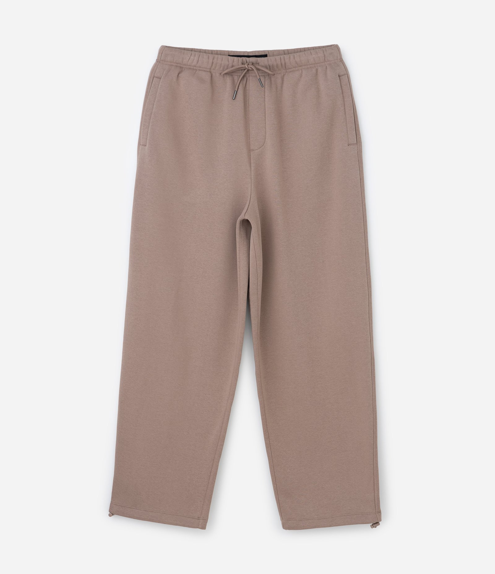 Calça Baggy em Moletom com Felpa com Barra Regulável Taupe 3