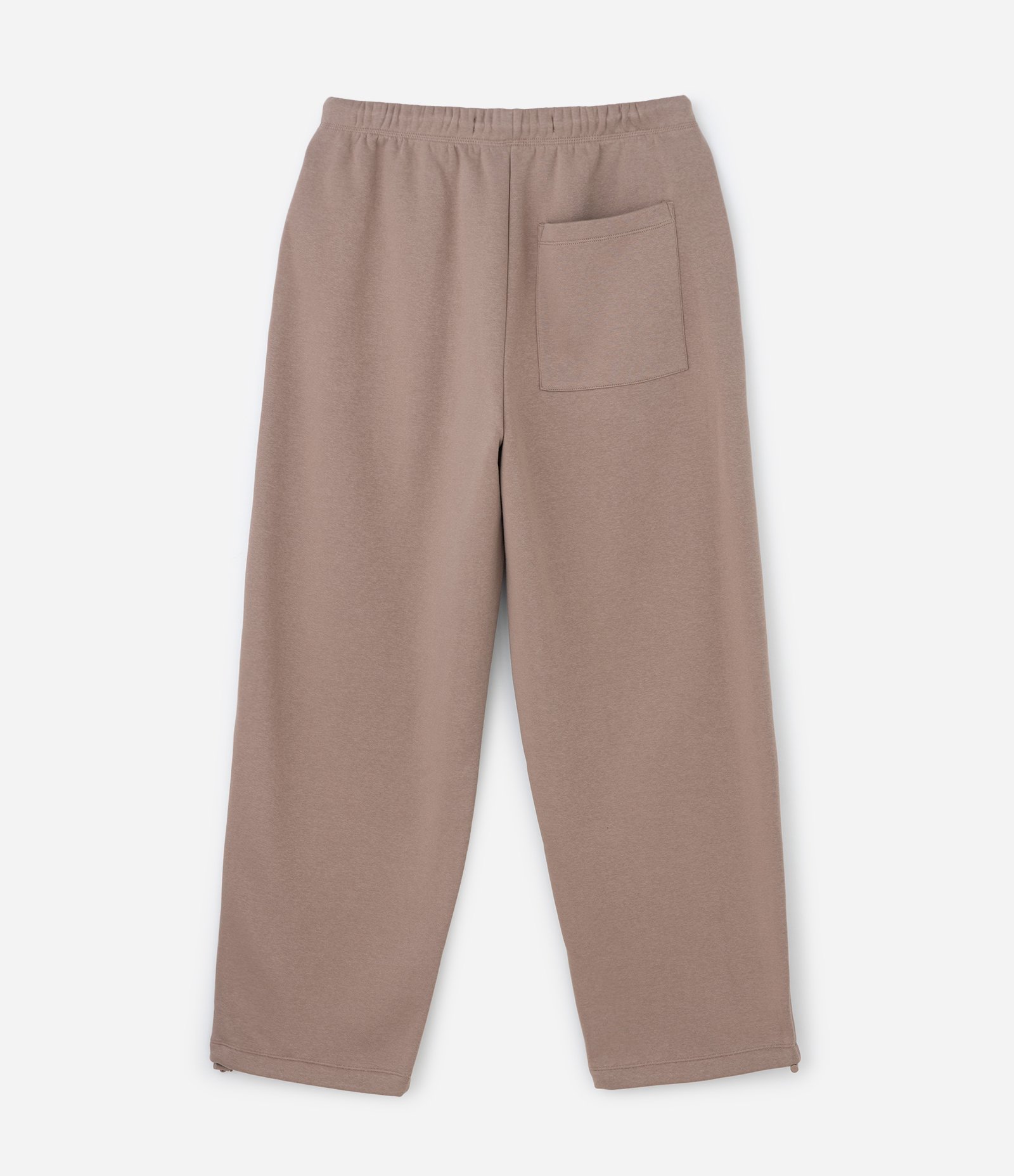 Calça Baggy em Moletom com Felpa com Barra Regulável Taupe 4
