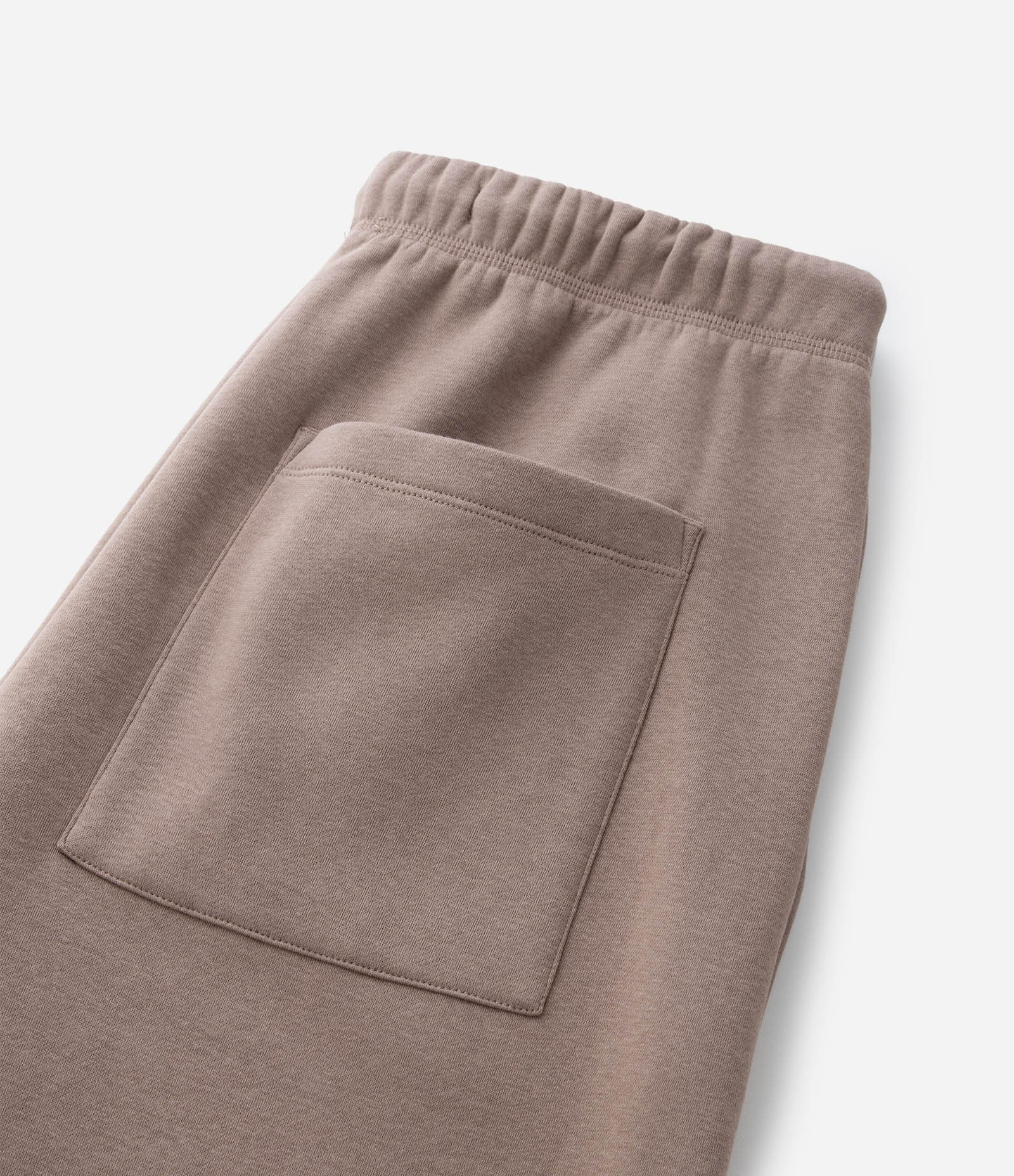Calça Baggy em Moletom com Felpa com Barra Regulável Taupe 6