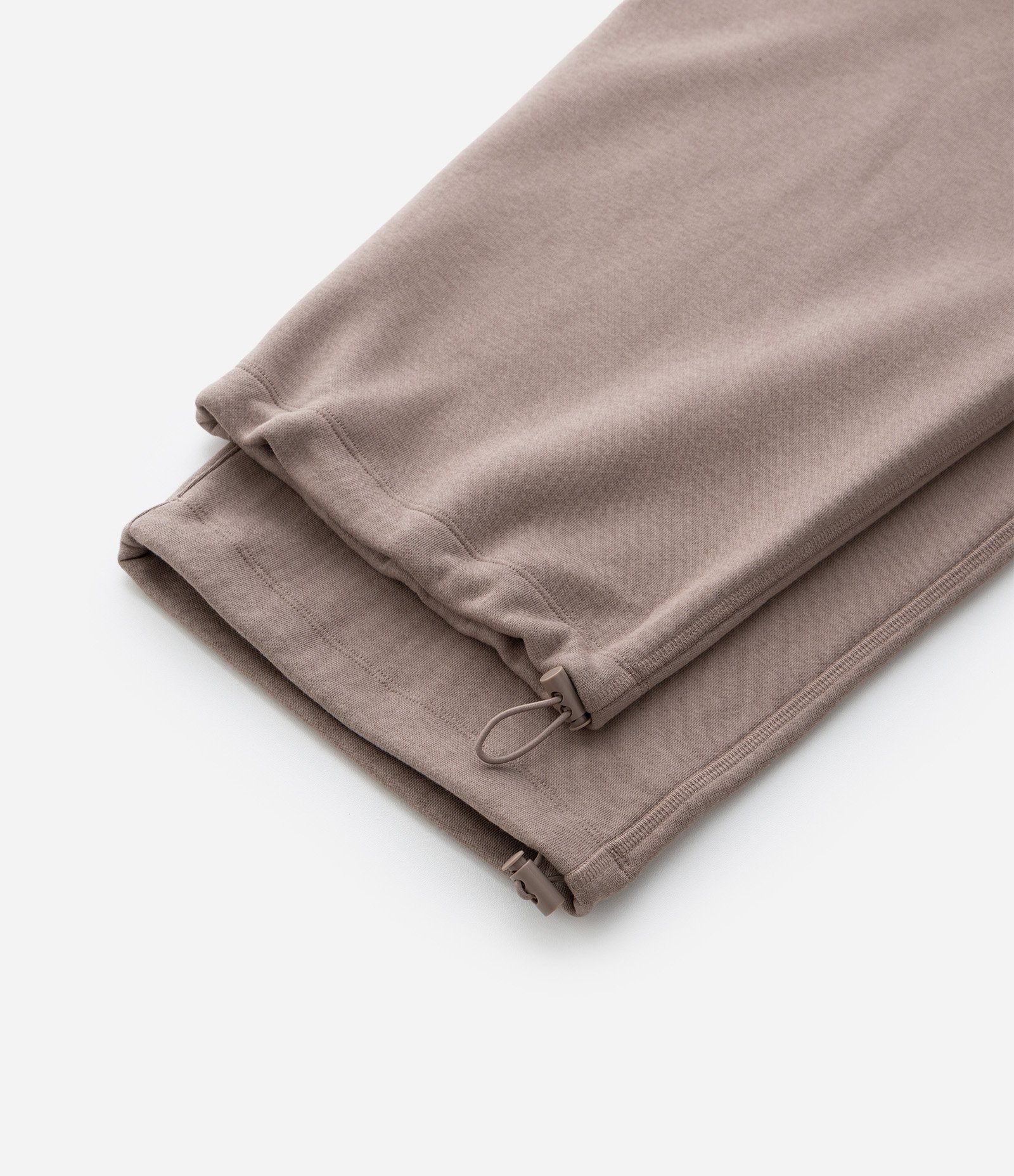 Calça Baggy em Moletom com Felpa com Barra Regulável Taupe 7