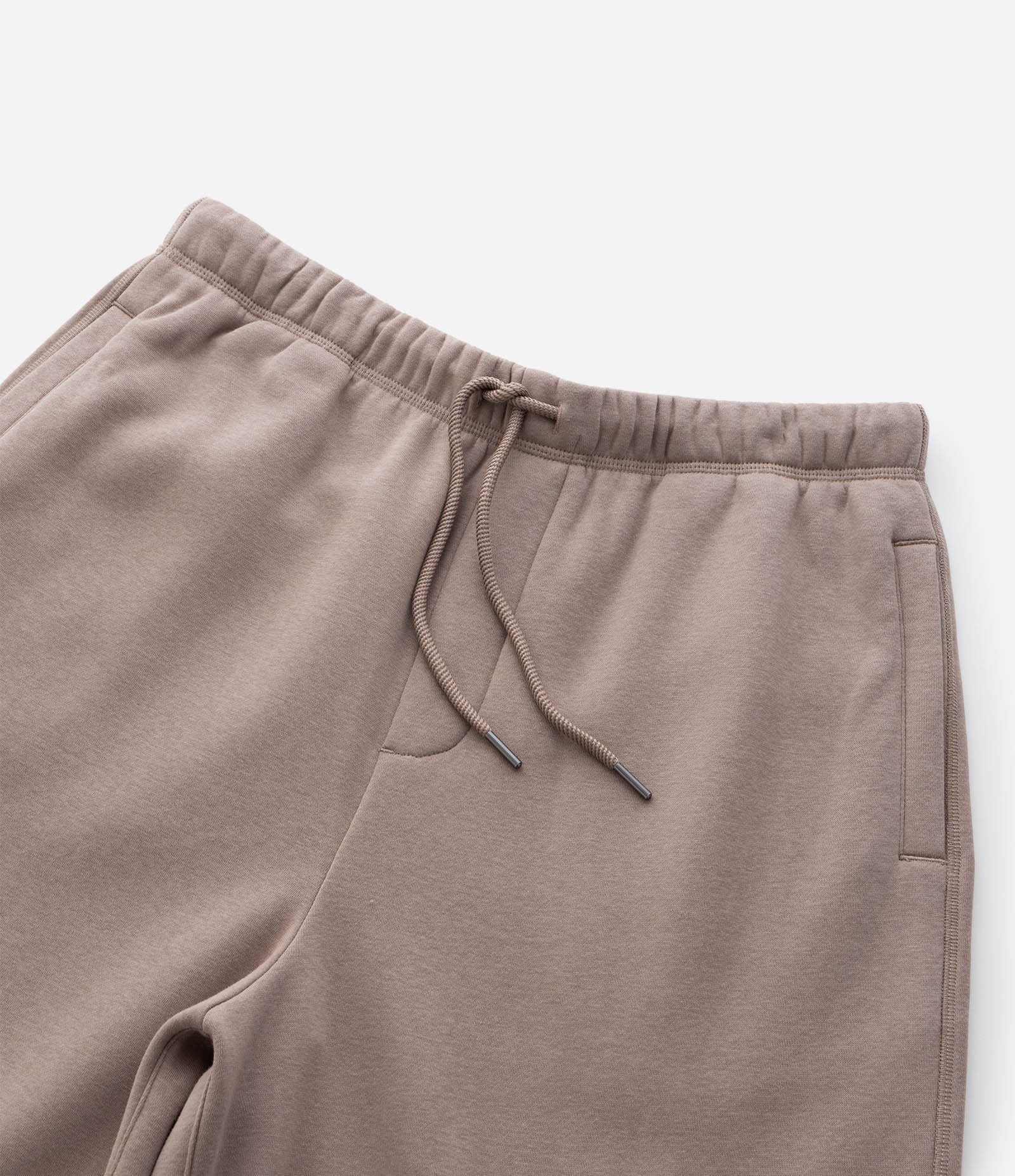 Calça Baggy em Moletom com Felpa com Barra Regulável Taupe 8