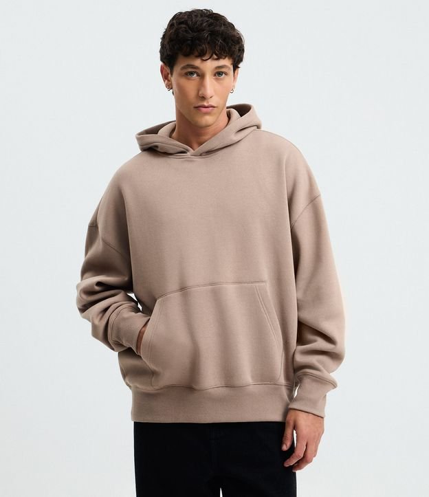 Blusão Moletom Boxy com Felpa em Algodão