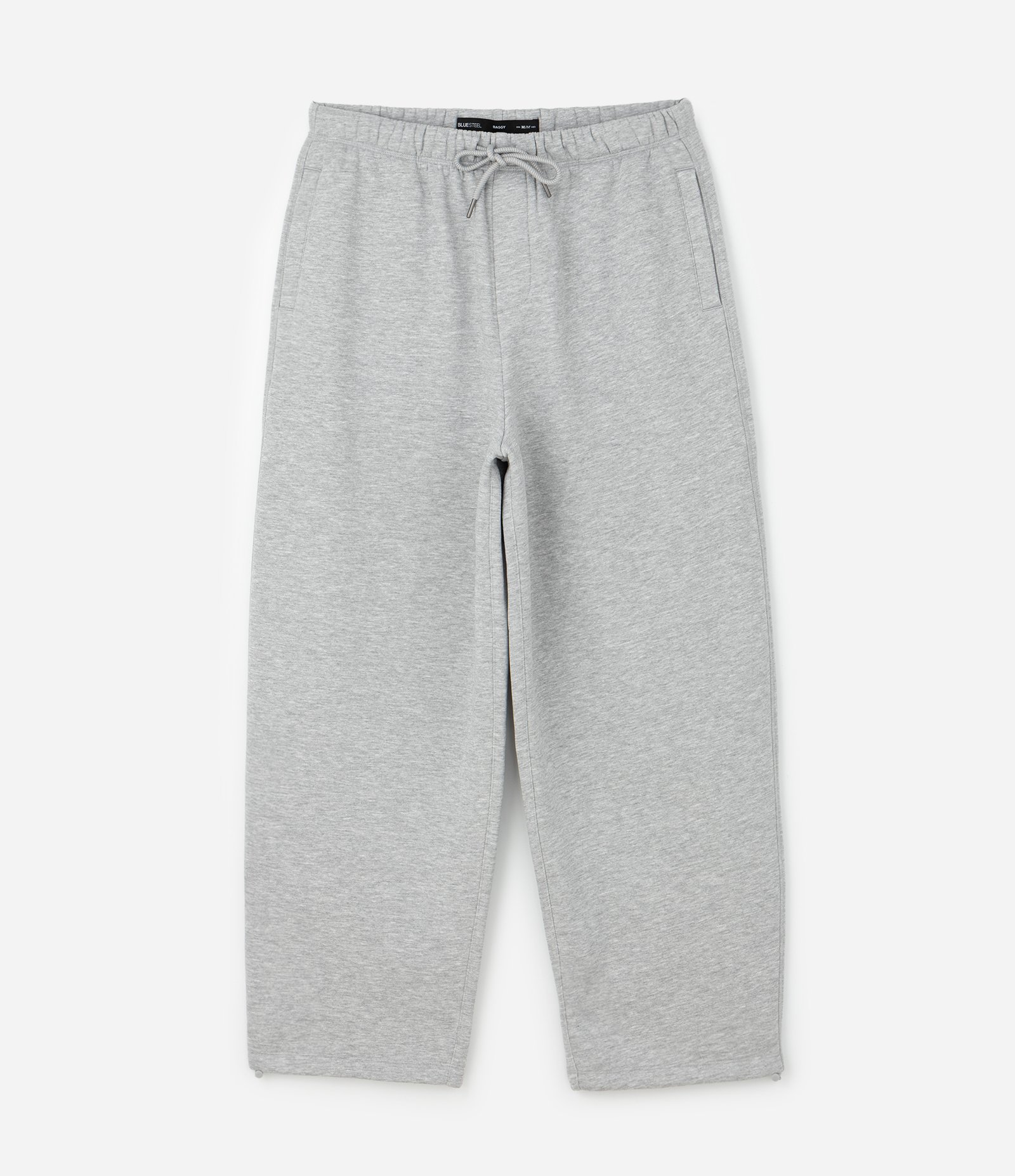 Calça Baggy em Moletom com Felpa com Barra Regulável Cinza Claro 5