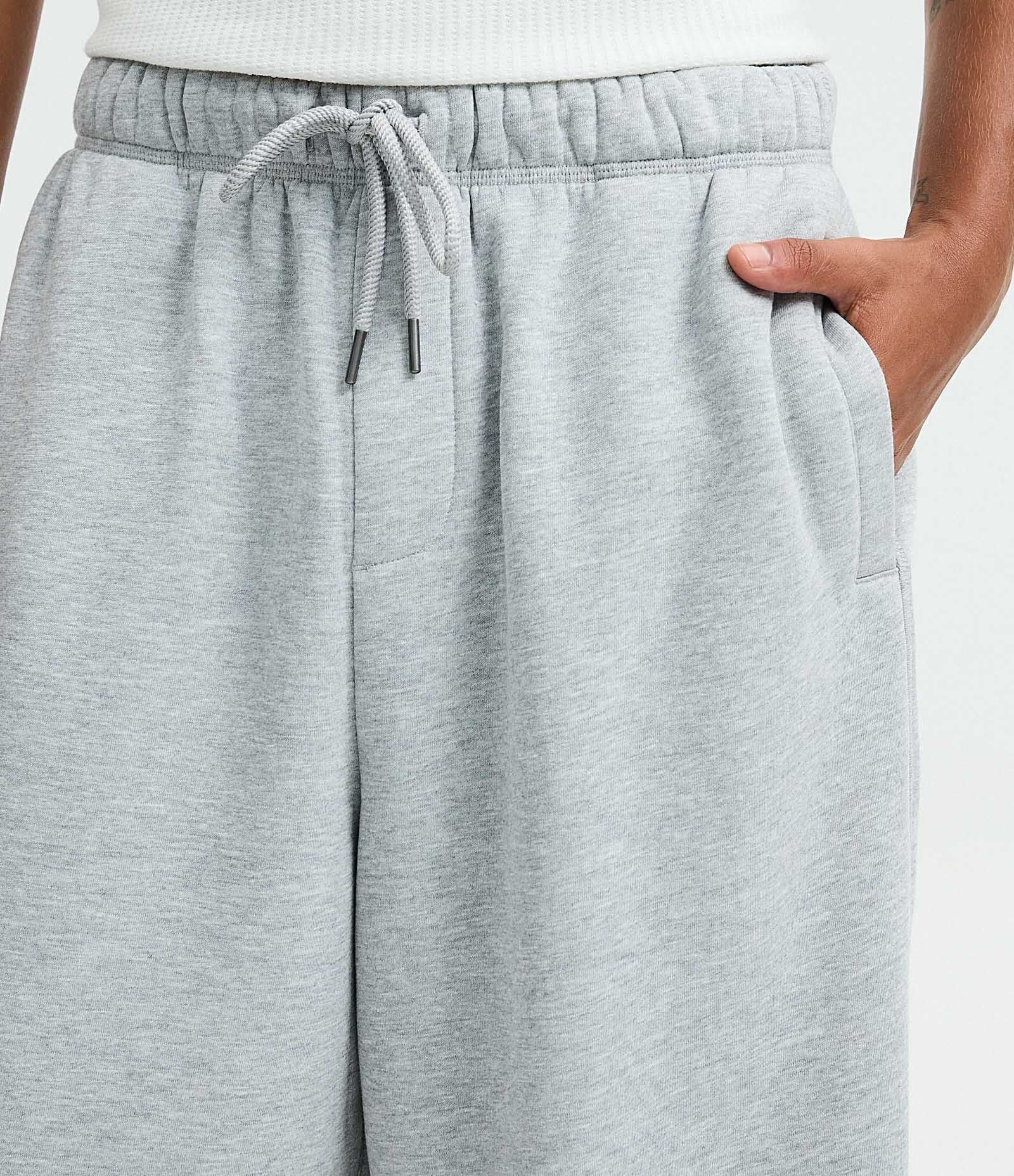 Calça Baggy em Moletom com Felpa com Barra Regulável Cinza Claro 3