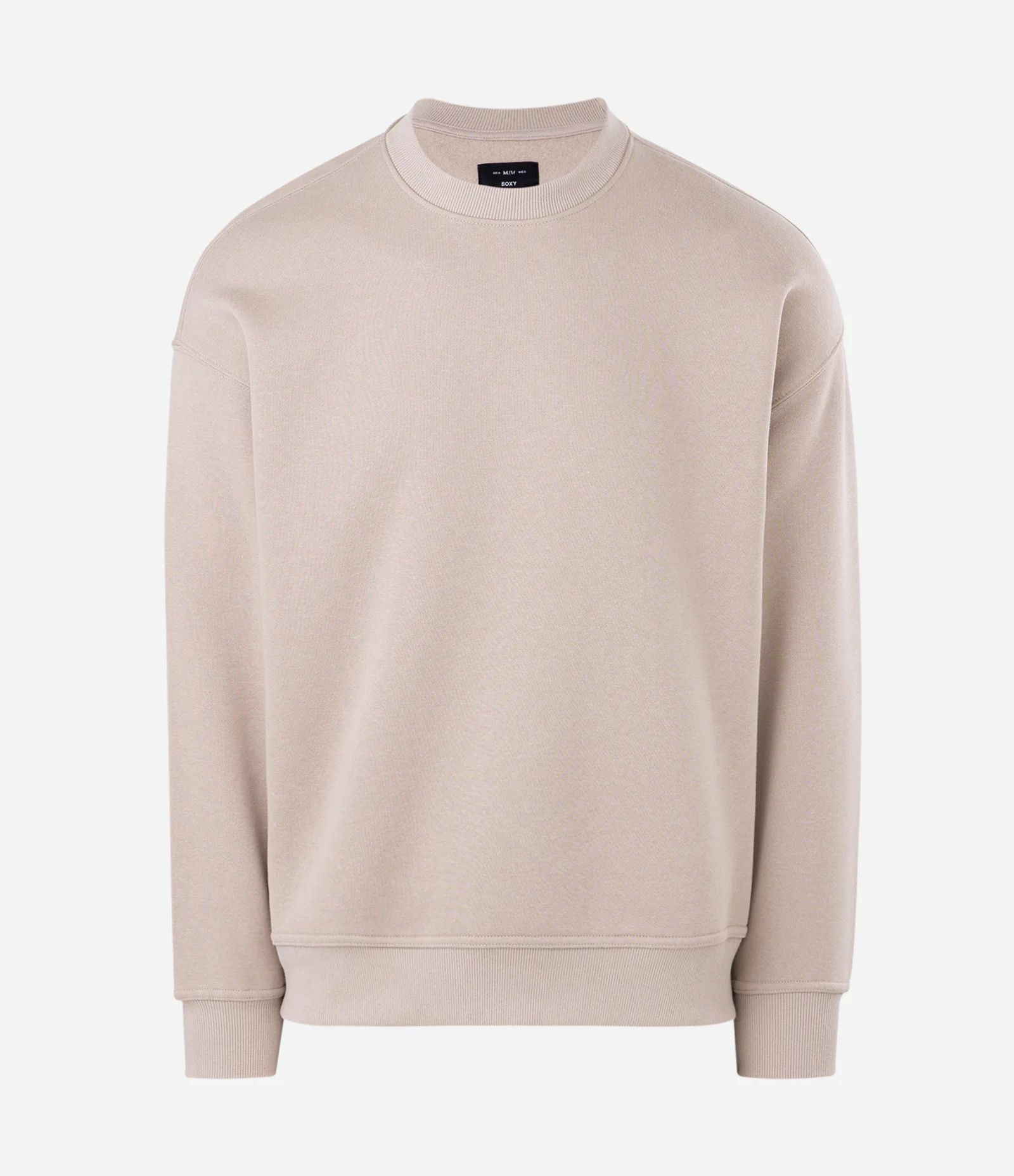 Blusão Boxy em Moletom com Felpa Liso Bege 1