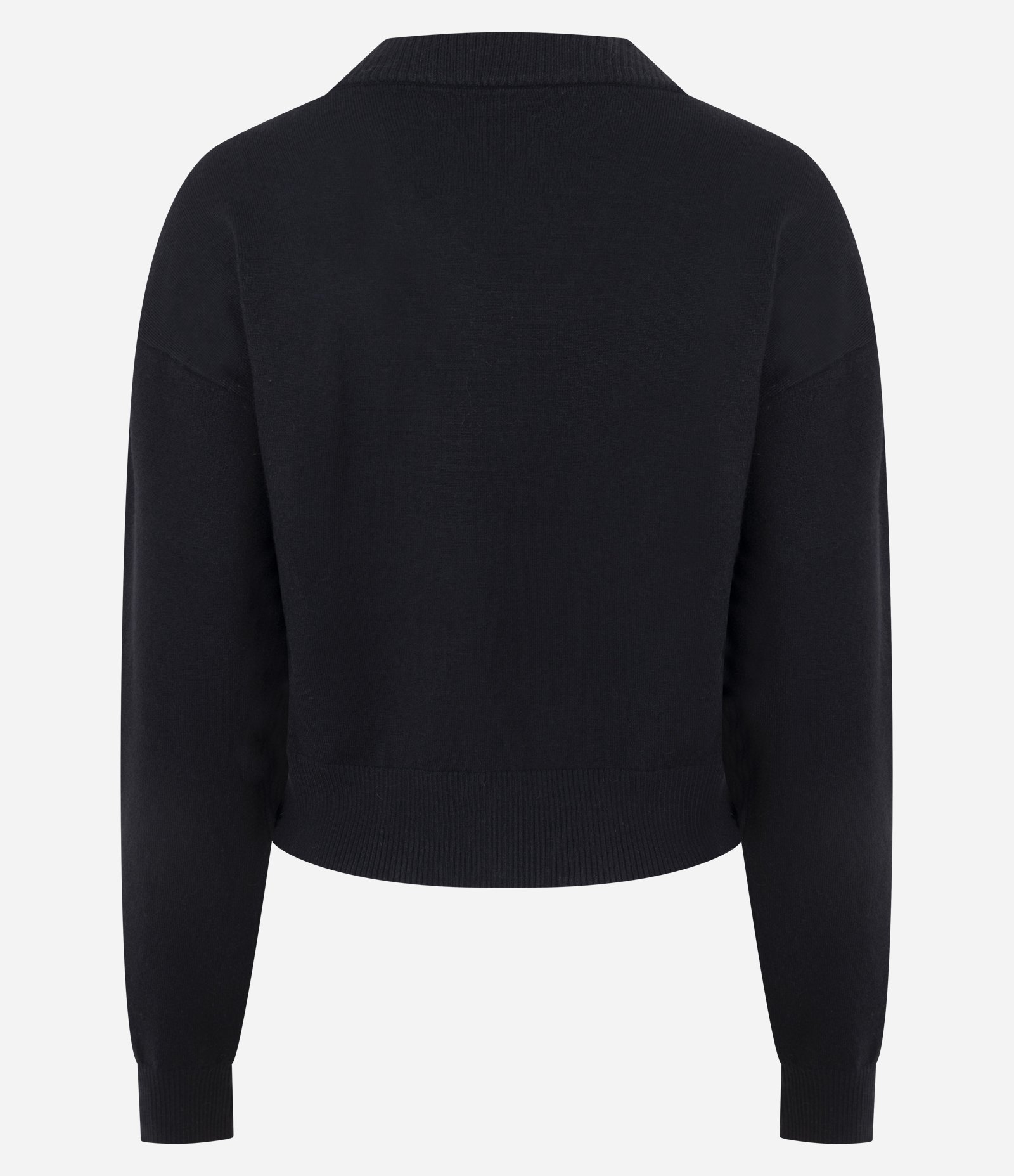 Suéter Regular em Tricô com Decote em V Preto 3