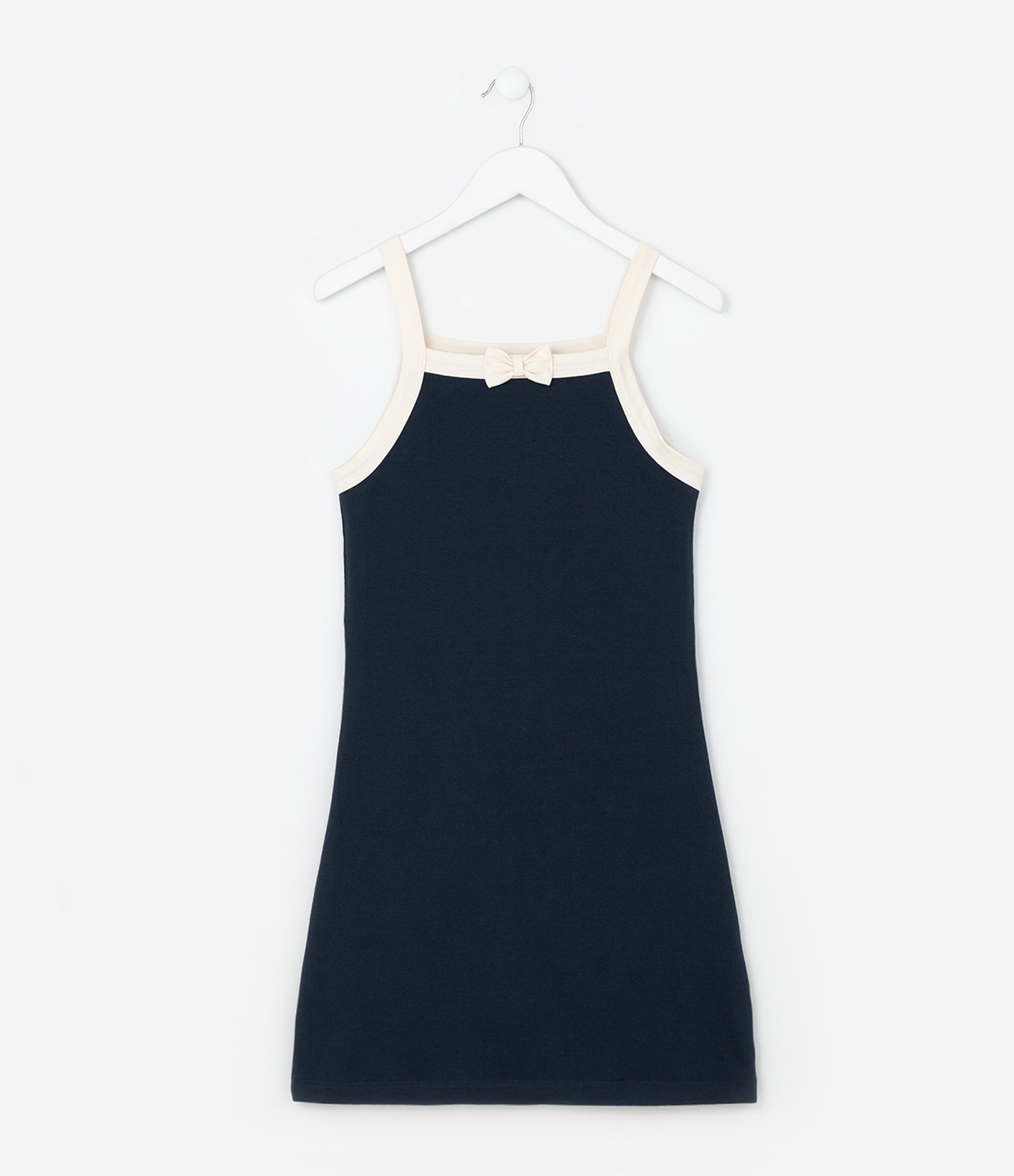 Vestido Infantil com Laço Aplicado - Tam 
 7 A 14 Azul 1