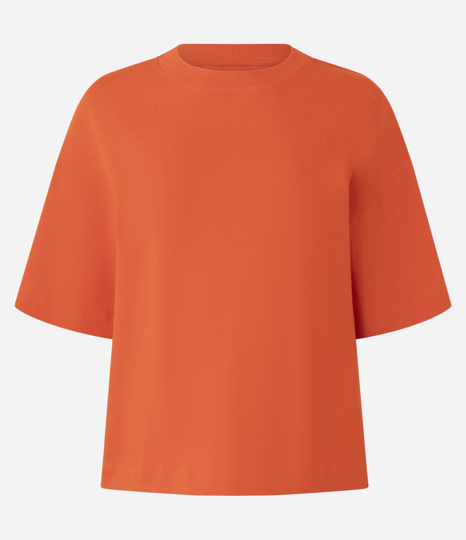 Blusa Oversized Básica em Malhão com Manga Curta Laranja 5