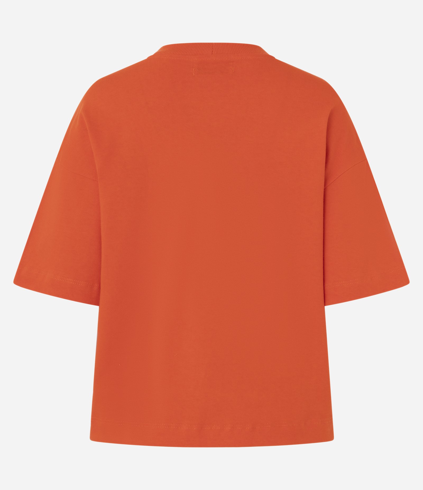 Blusa Oversized Básica em Malhão com Manga Curta Laranja 6