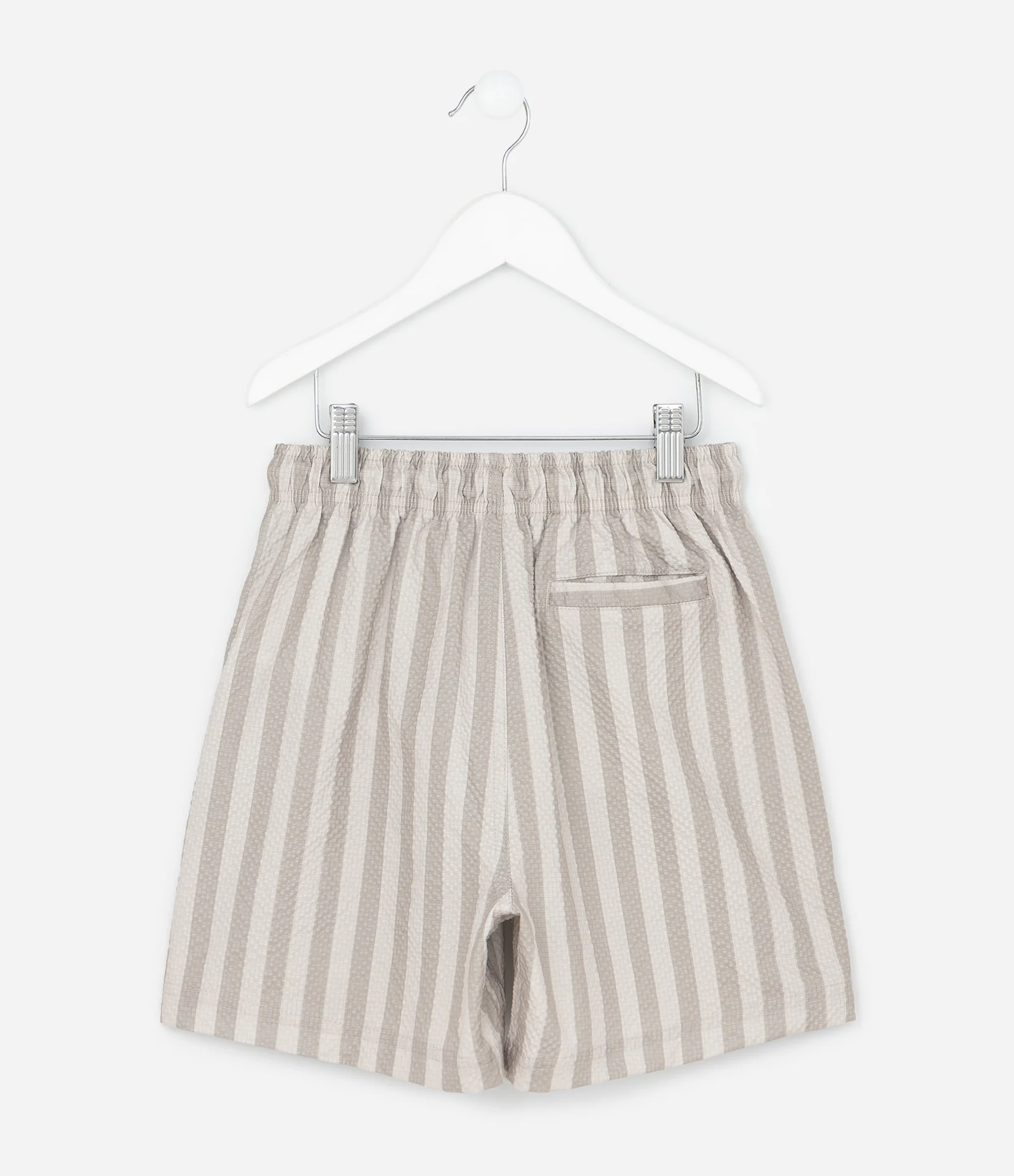 Bermuda Infantil com Listras Texturizadas - Tam 5 a 14 Anos Bege 2