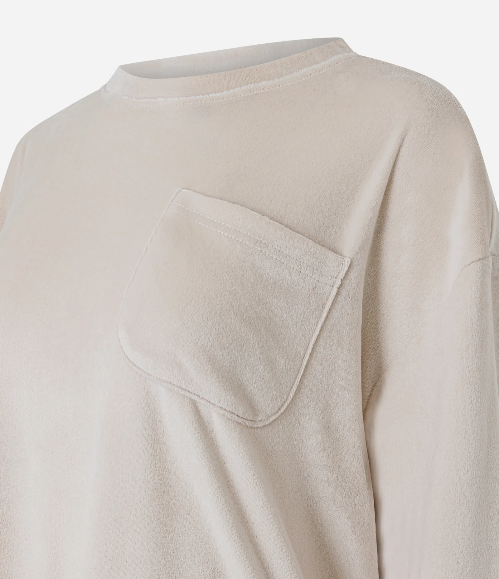 Pijama Pesado Feminino Plush Manga Longa Bege 2