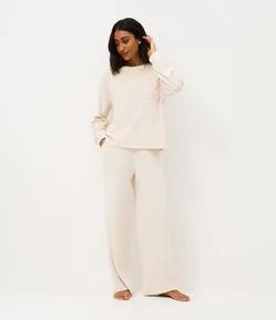 Pijama Longo em Plush com Bolsinho