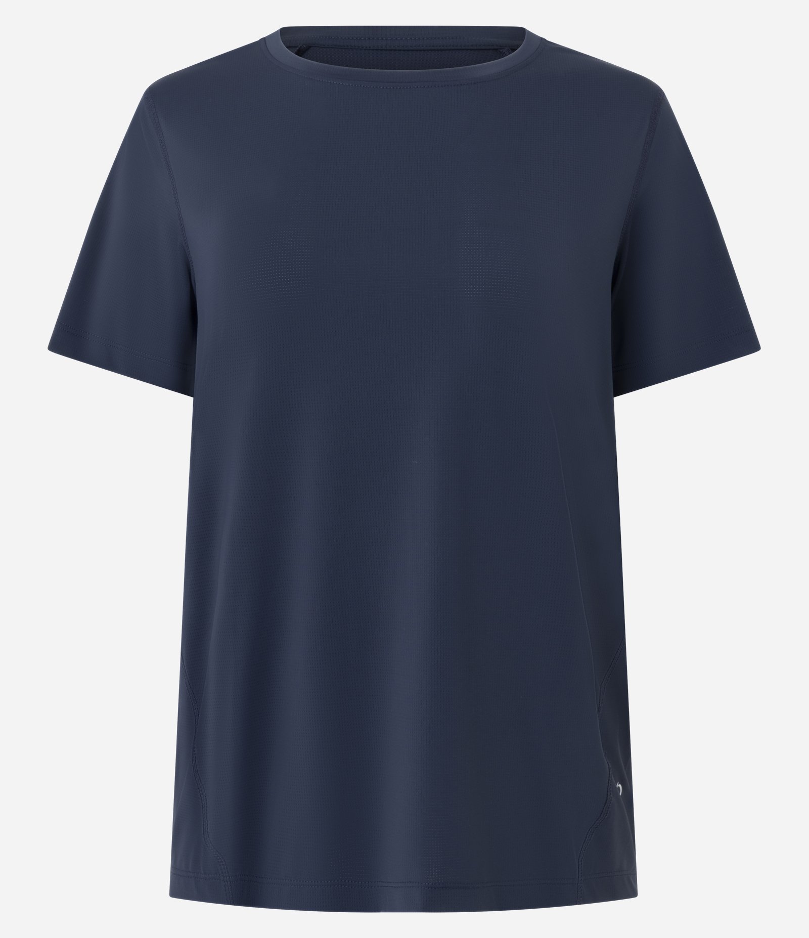 Camiseta Esportiva Manga Curta em Poliamida Azul Marinho 1