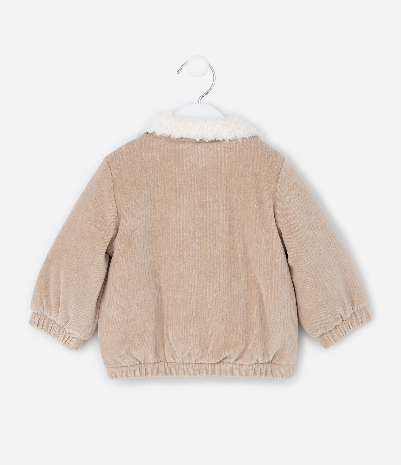 Casaco Infantil Plush Canelado com Sherpa – Tam 0 a 24 Meses Bege Claro 2