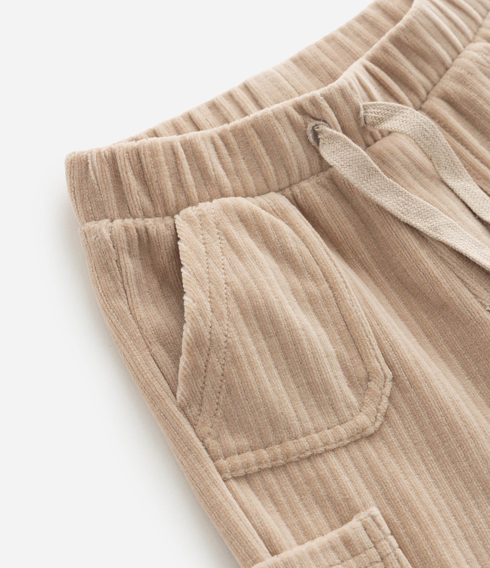 Calça Infantil Canelado com Bolsos Cargo – Tam 0 a 24 Meses Bege Claro 7