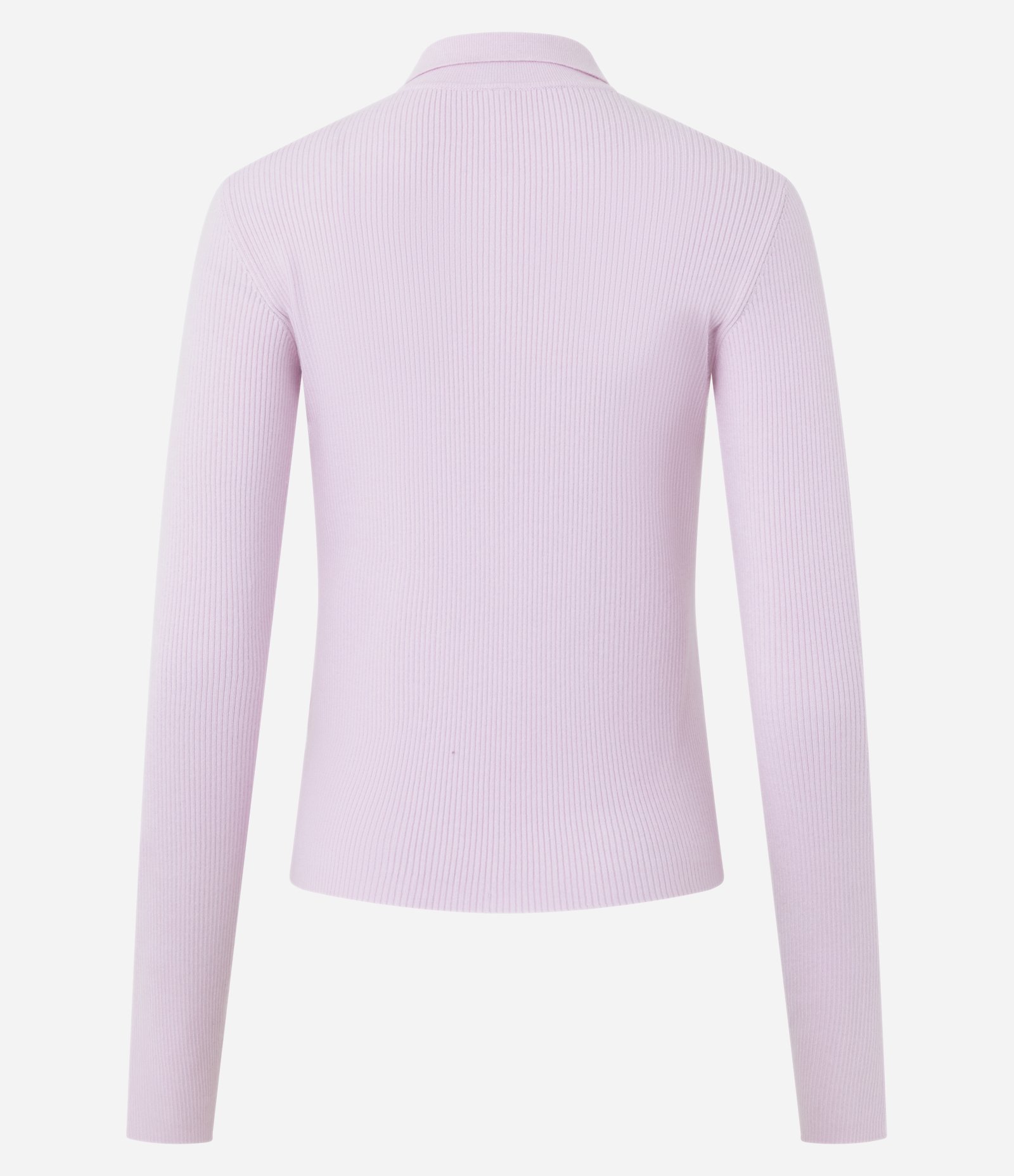 Blusa em Viscose em EfeitoTricô com Gola Polo e Zíper Lilás 3