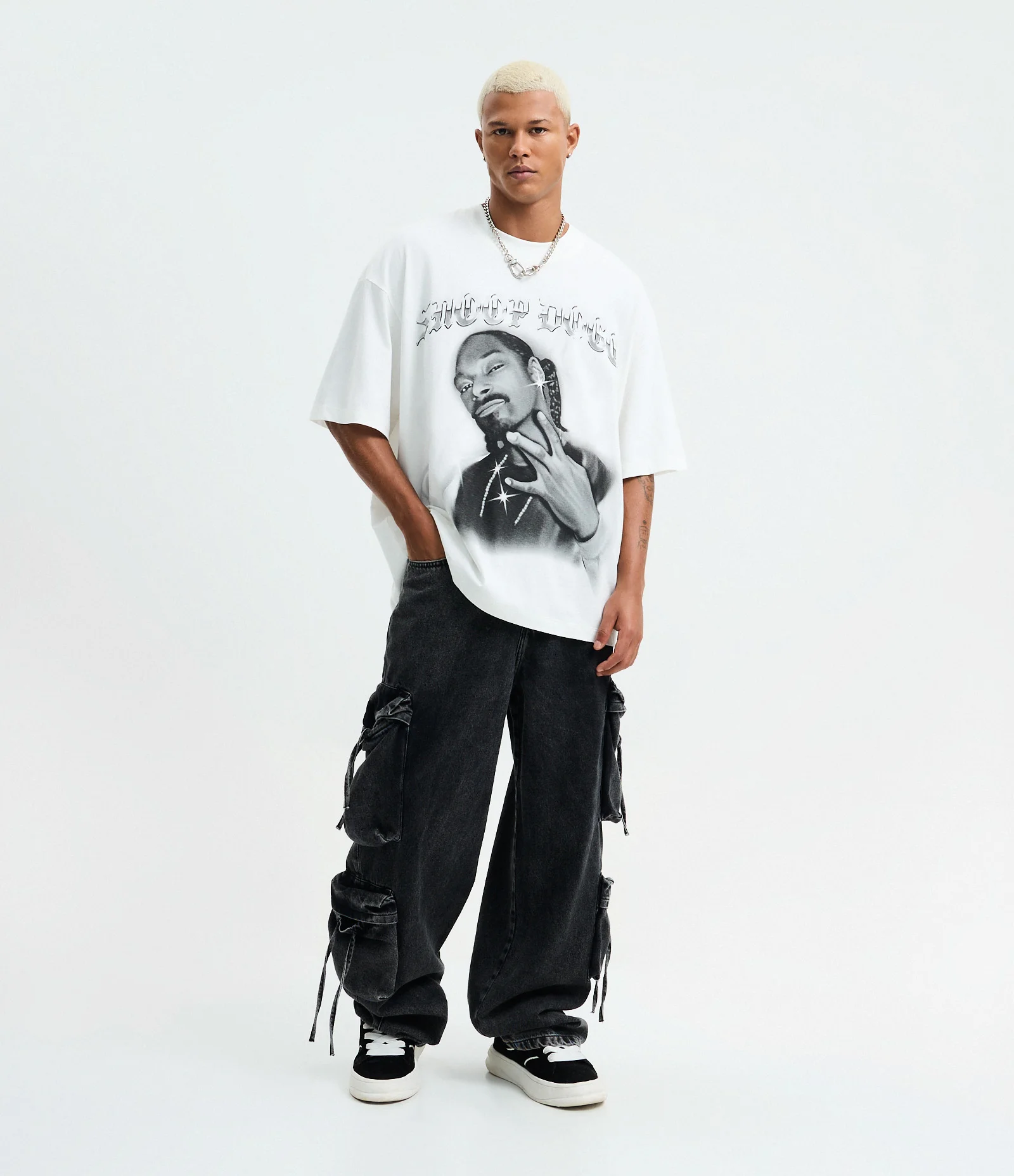 Camiseta Oversized em Algodão com Estampa Snoop Dogg Branco 2