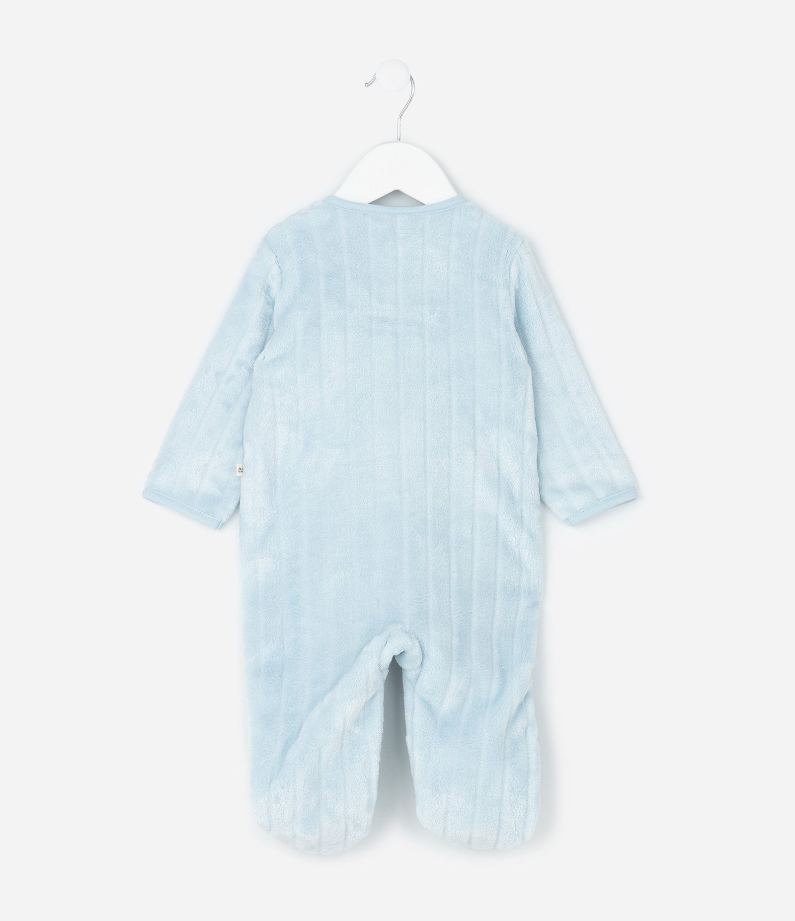 Macacão Infantil com Textura Canelada e Zíper – Tam 0 a 24 Meses Azul Bebê 3