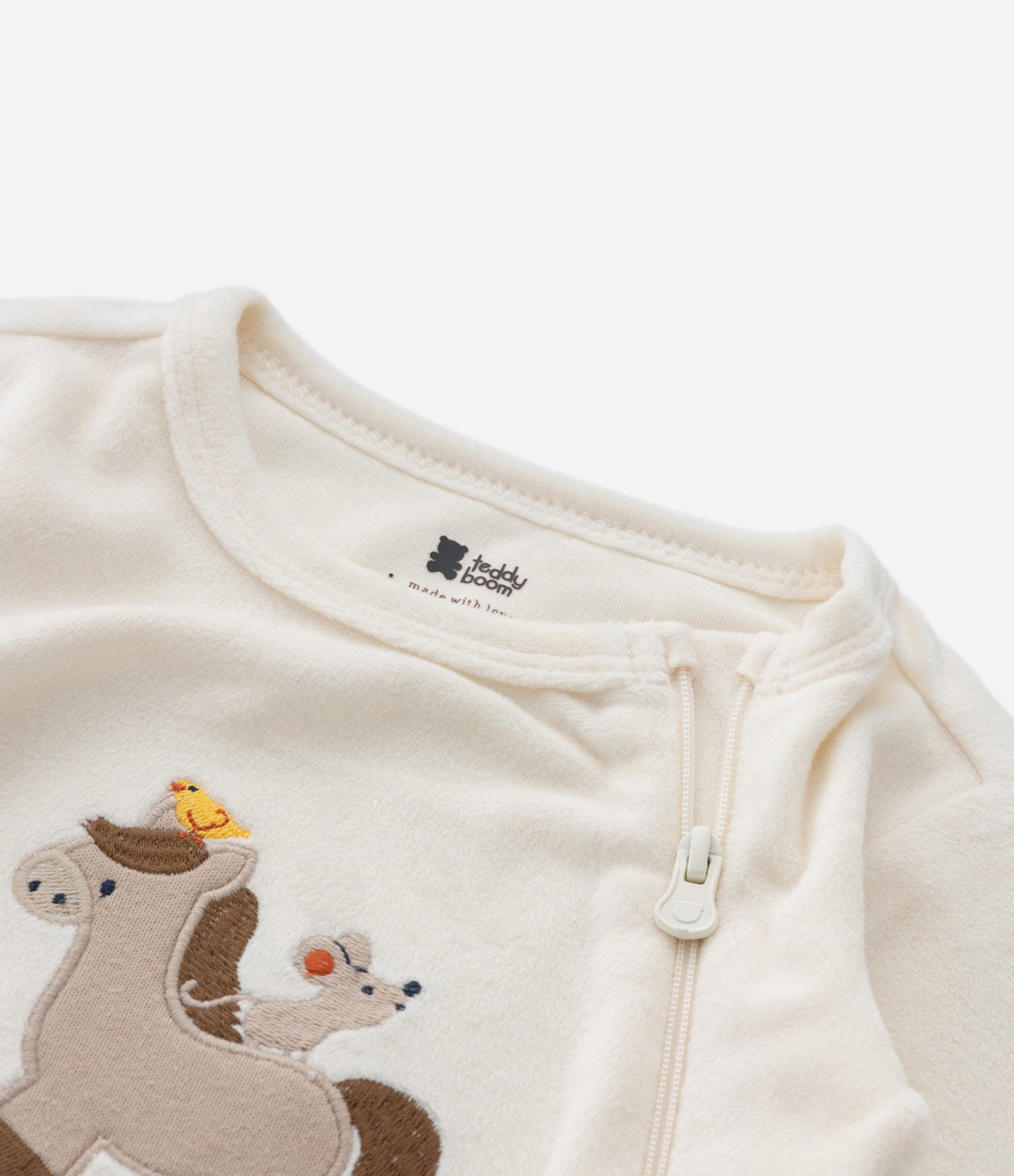 Macacão Infantil com Bordado de Cavalo – Tam 0 a 18 Meses Off White 4