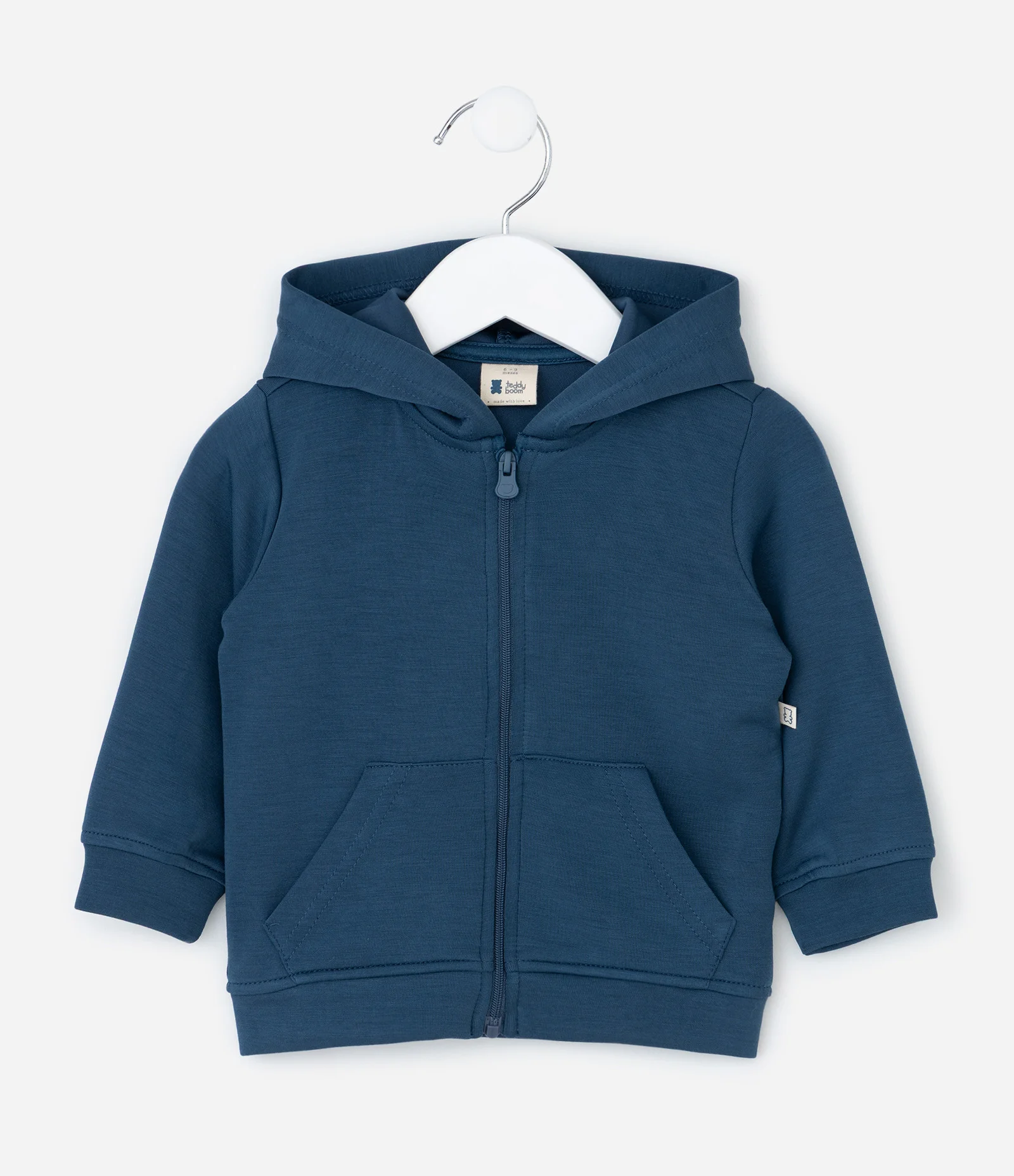 Jaqueta Infantil em Modal com Capuz – Tam 0 a 24 Meses Azul 1