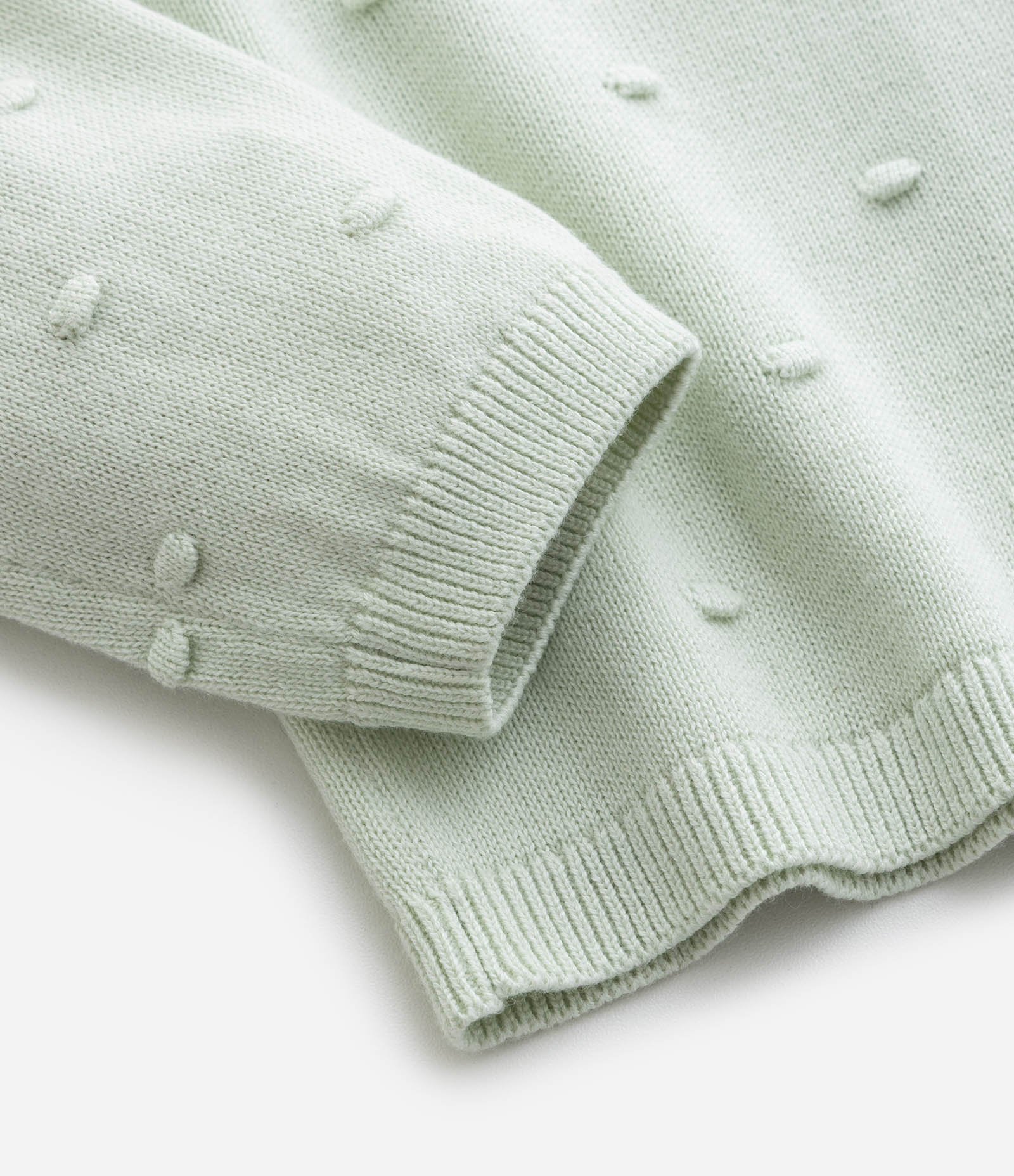 Cardigan Infantil em Efeito Tricô com Babado Texturizado – Tam RN a 18 Meses Verde Oliva 4