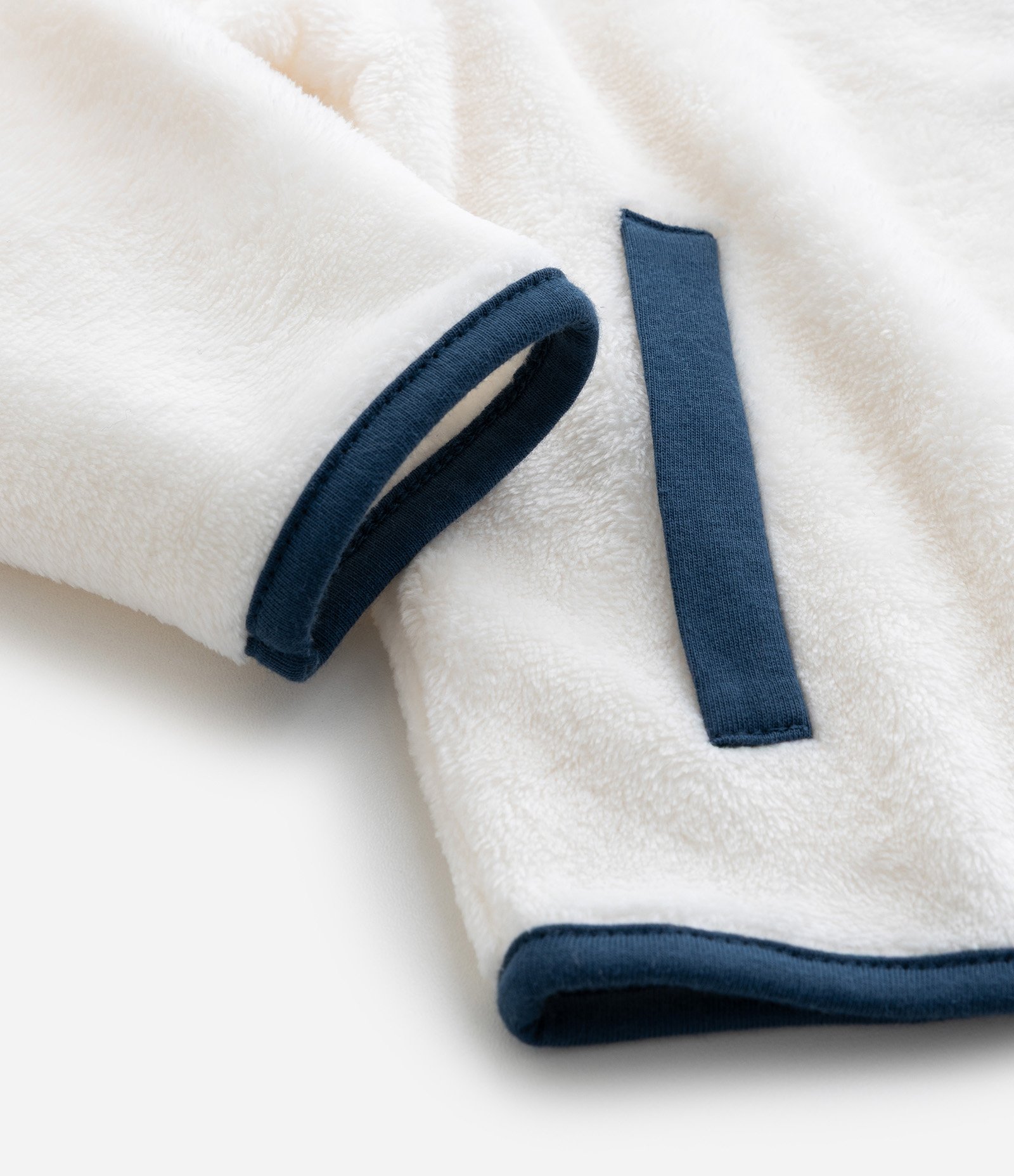 Conjunto Infantil Casaco com Capuz e Calça Bordado de Urso – Tam 0 a 18 Meses Branco/Azul 11