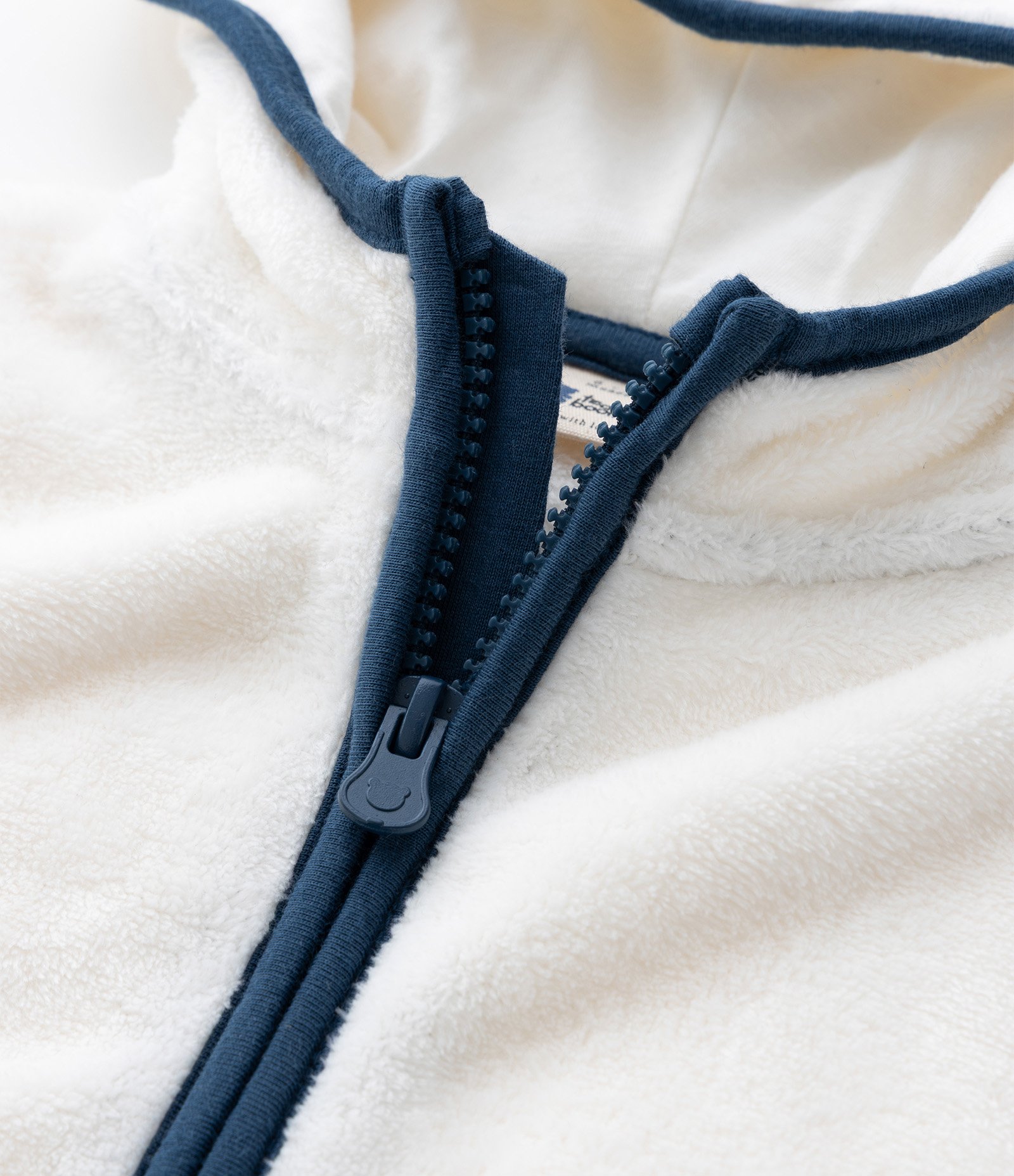 Conjunto Infantil Casaco com Capuz e Calça Bordado de Urso – Tam 0 a 18 Meses Branco/Azul 13