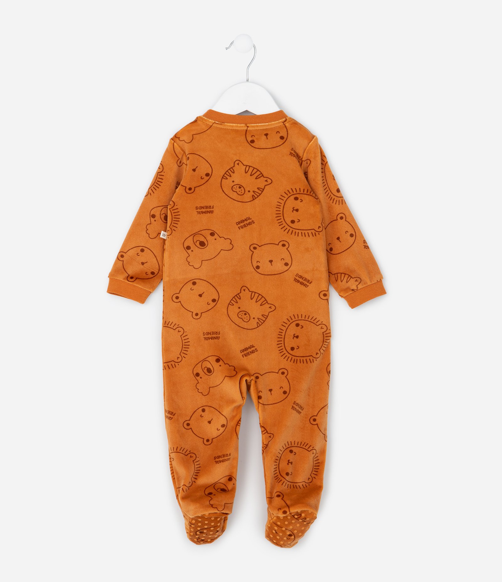 Macacão Plush com Estampa de Bichos - Tam 0 a 18 Meses Marrom 3