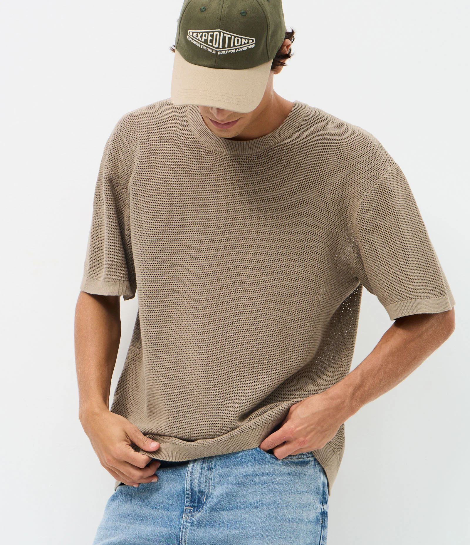 Camiseta Boxy em Tricô Marrom 2