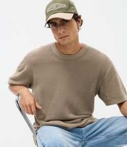 Camiseta Boxy em Tricô